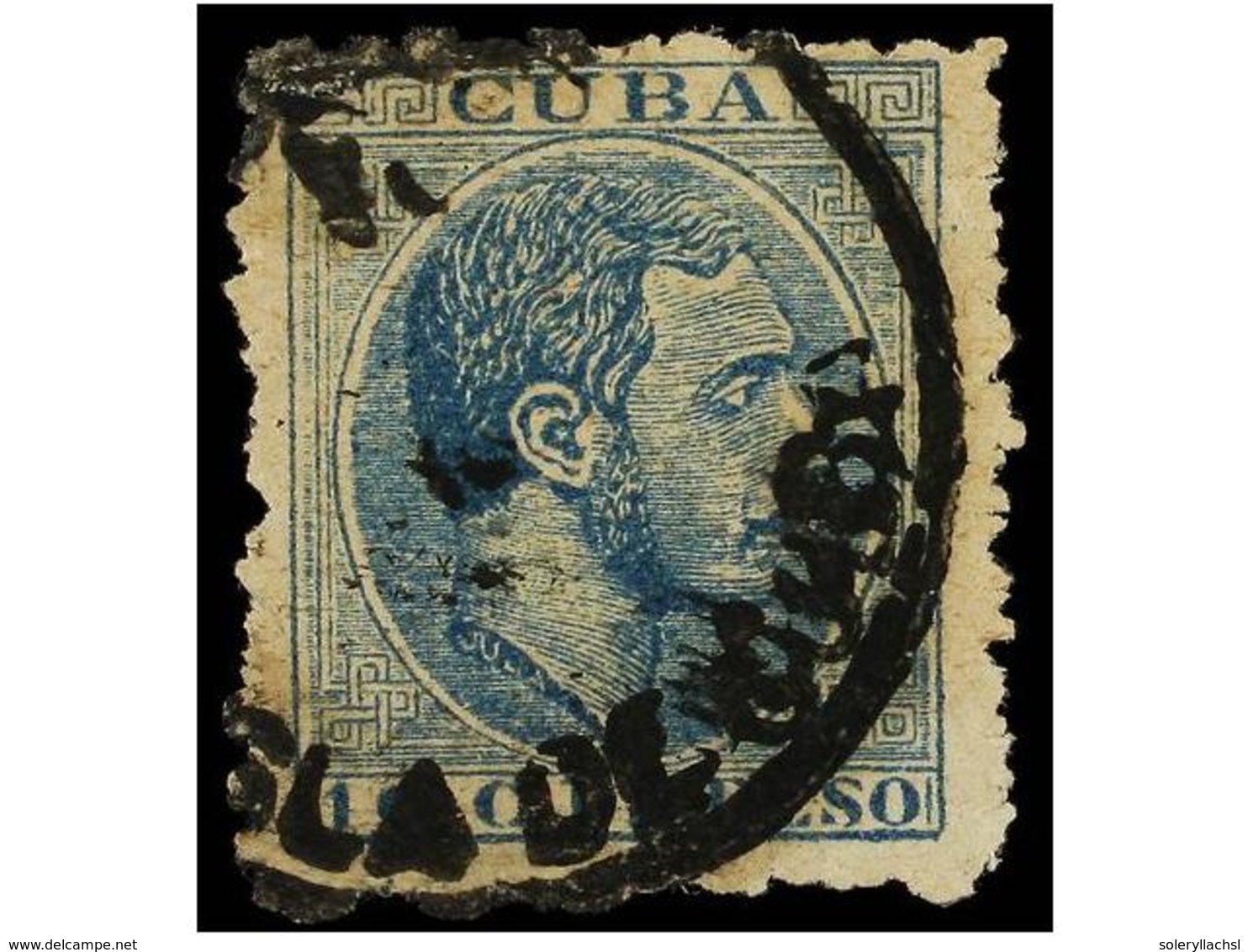 1114 ° COLONIAS ESPAÑOLAS: CUBA. Ed.103F. <B>10 Ctvos.</B> Azul. <B>FALSO POSTAL</B>. RARISIMO. - Other & Unclassified