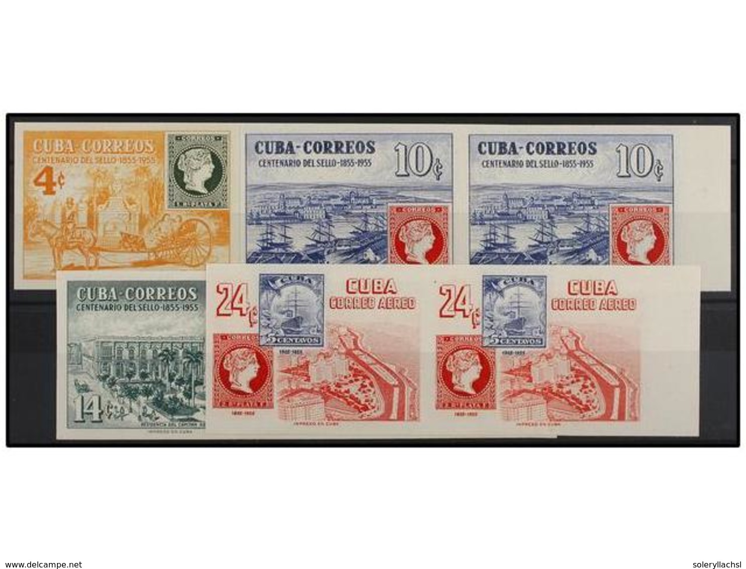 1143 ** CUBA. Ed.611/13s, 616s. 1955. 4 Valores En Parejas <B>SIN DENTAR. </B>LUJO. - Other & Unclassified