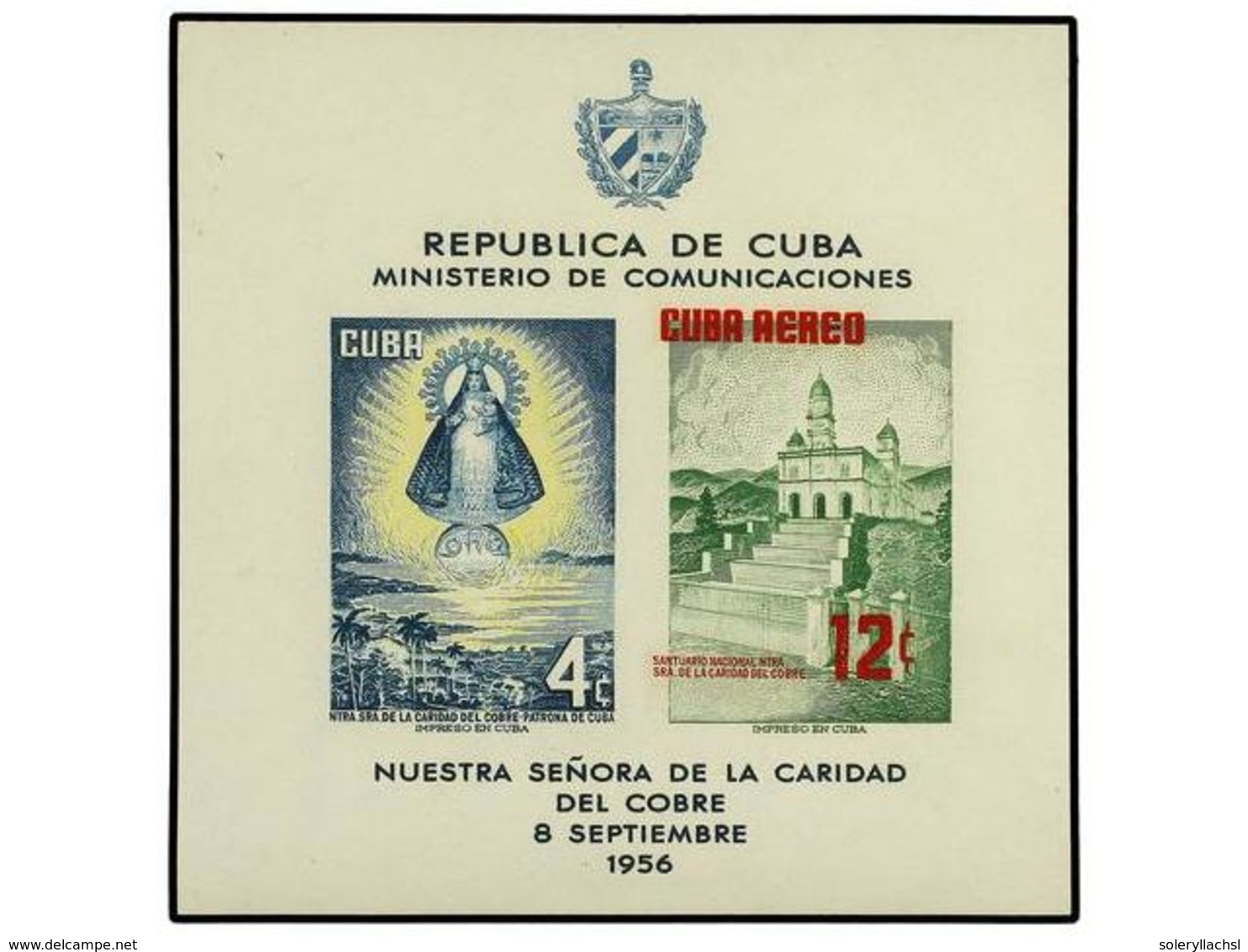 1152 ** CUBA. Ed.673. 1956. Hojita Bloque <B>COLOR ROJO DESPLAZADO A LA IZQUIERDA Y ARRIBA. </B>MUY RARA Y No Reseñada.  - Other & Unclassified