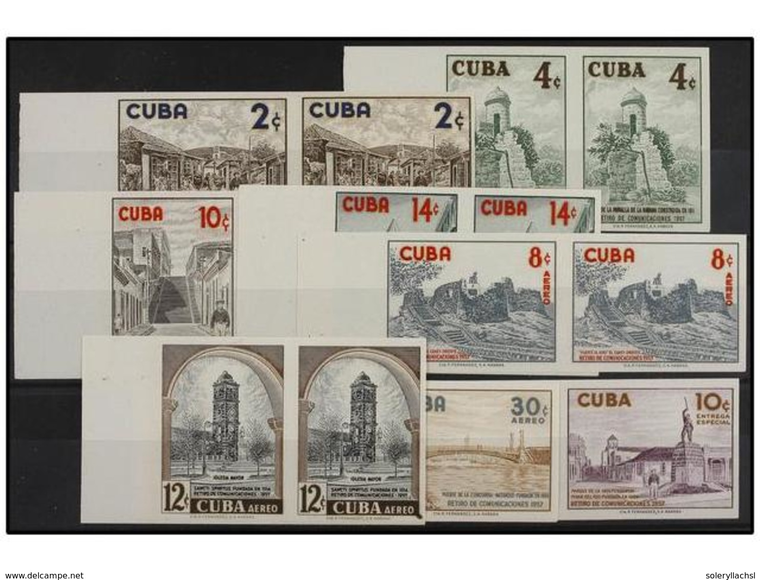 1171 ** CUBA. Ed.725/32s. 1957. SERIE COMPLETA En Parejas <B>SIN DENTAR. </B>LUJO. - Other & Unclassified