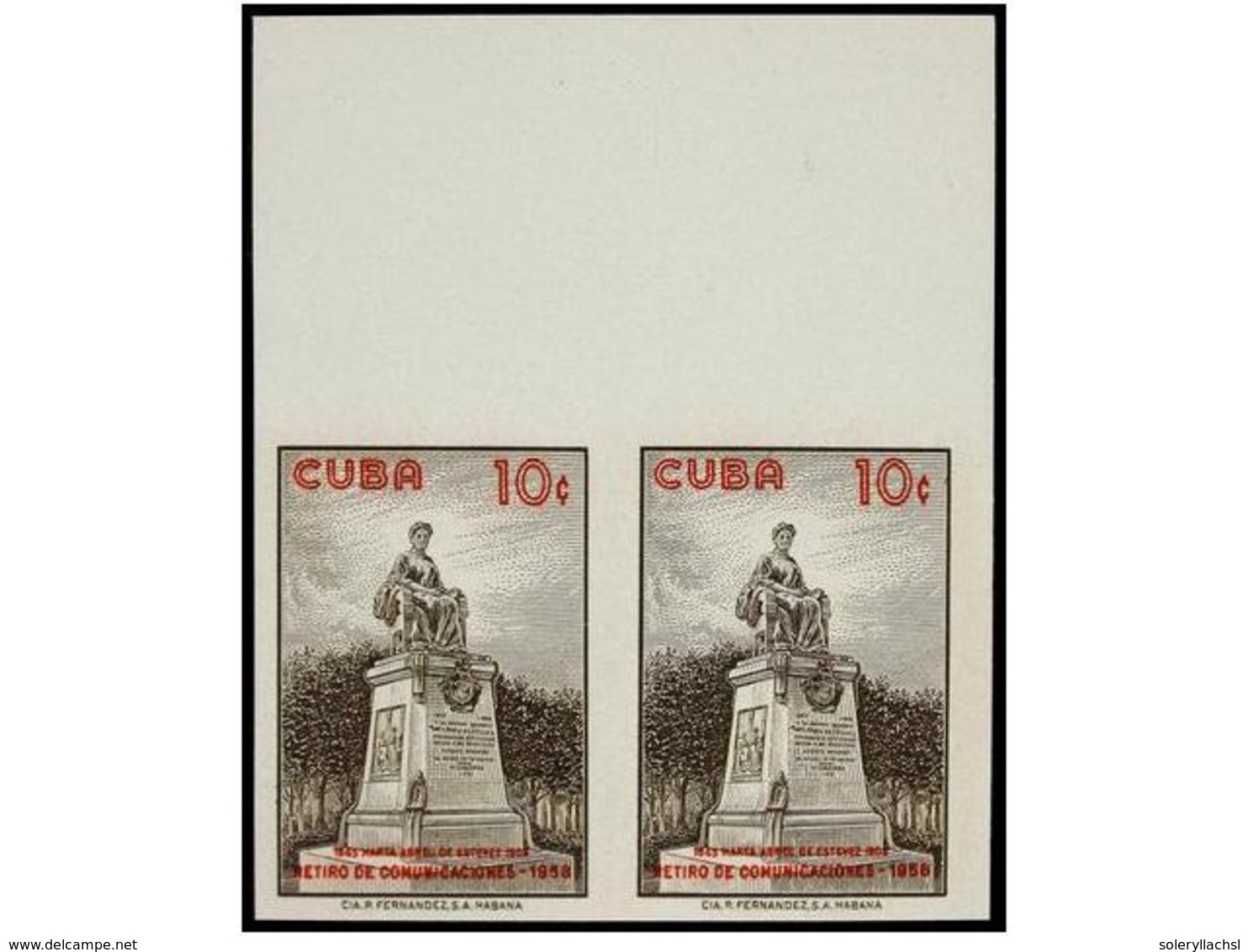 1188 ** CUBA. Ed.816s. 1960. <B>10 Ctvos. </B>castaño Y Rojo En Pareja <B>SIN DENTAR.</B> LUJO. - Other & Unclassified