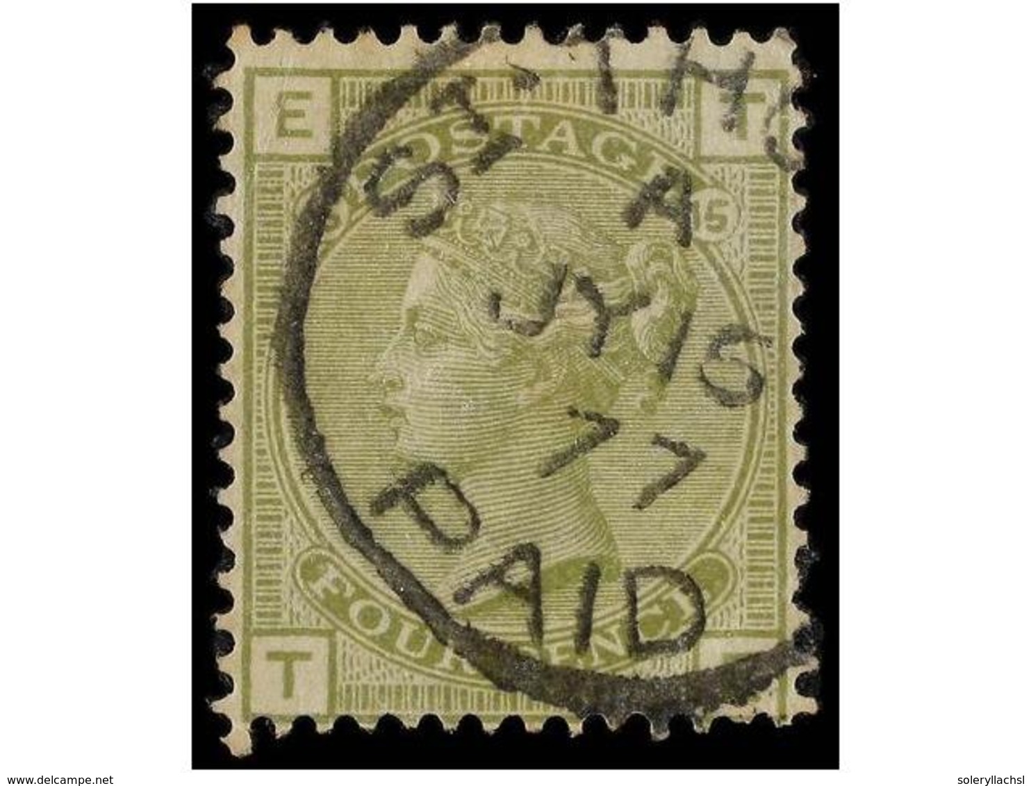 1405 ° ANTILLAS DANESAS. 1877. <B>4 P.</B> Sage Green, British Stamp With<B> ST. THOMAS/PAID</B> Cds Cancel. FINE. - Sonstige & Ohne Zuordnung