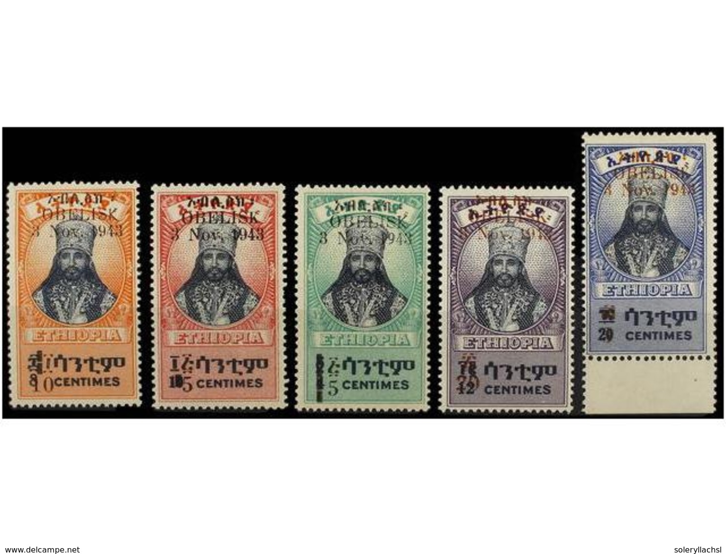 1483 ** ETIOPIA. Mi.207/11. 1943. <B>OBELISK.</B> Serie Completa. MAGNÍFICA. <BR> Michel.1.000?. - Sonstige & Ohne Zuordnung