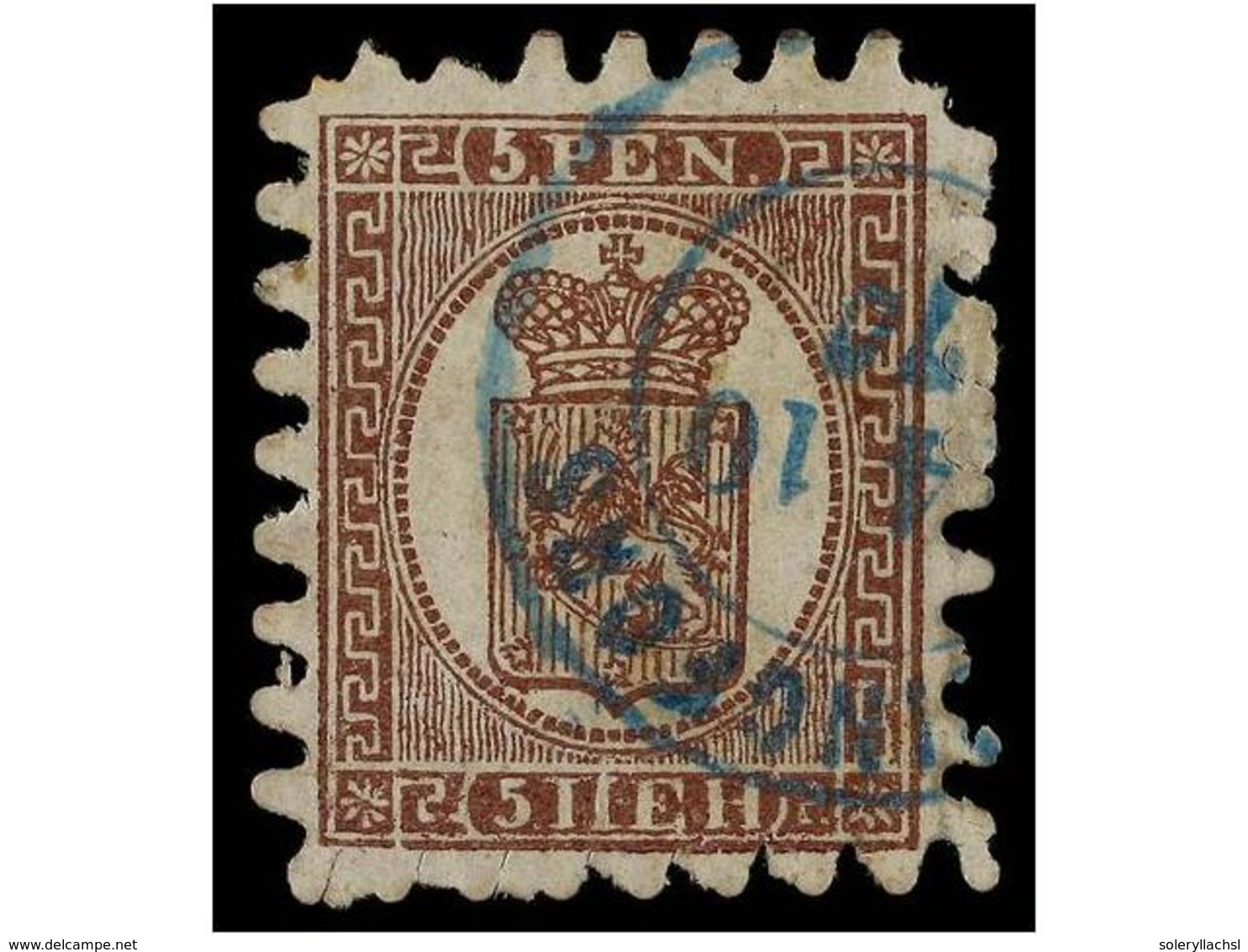 1512 ° FINLANDIA. Mi.5Bz. 1866. <B>5 P.</B> Brown-lilac. Fine. Michel.300?. - Sonstige & Ohne Zuordnung