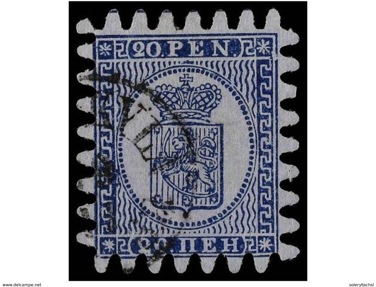 1532 ° FINLANDIA. Mi.8Cx. 1866. <B>20 P. </B>blue. VERY FINE. Michel.90?. - Sonstige & Ohne Zuordnung