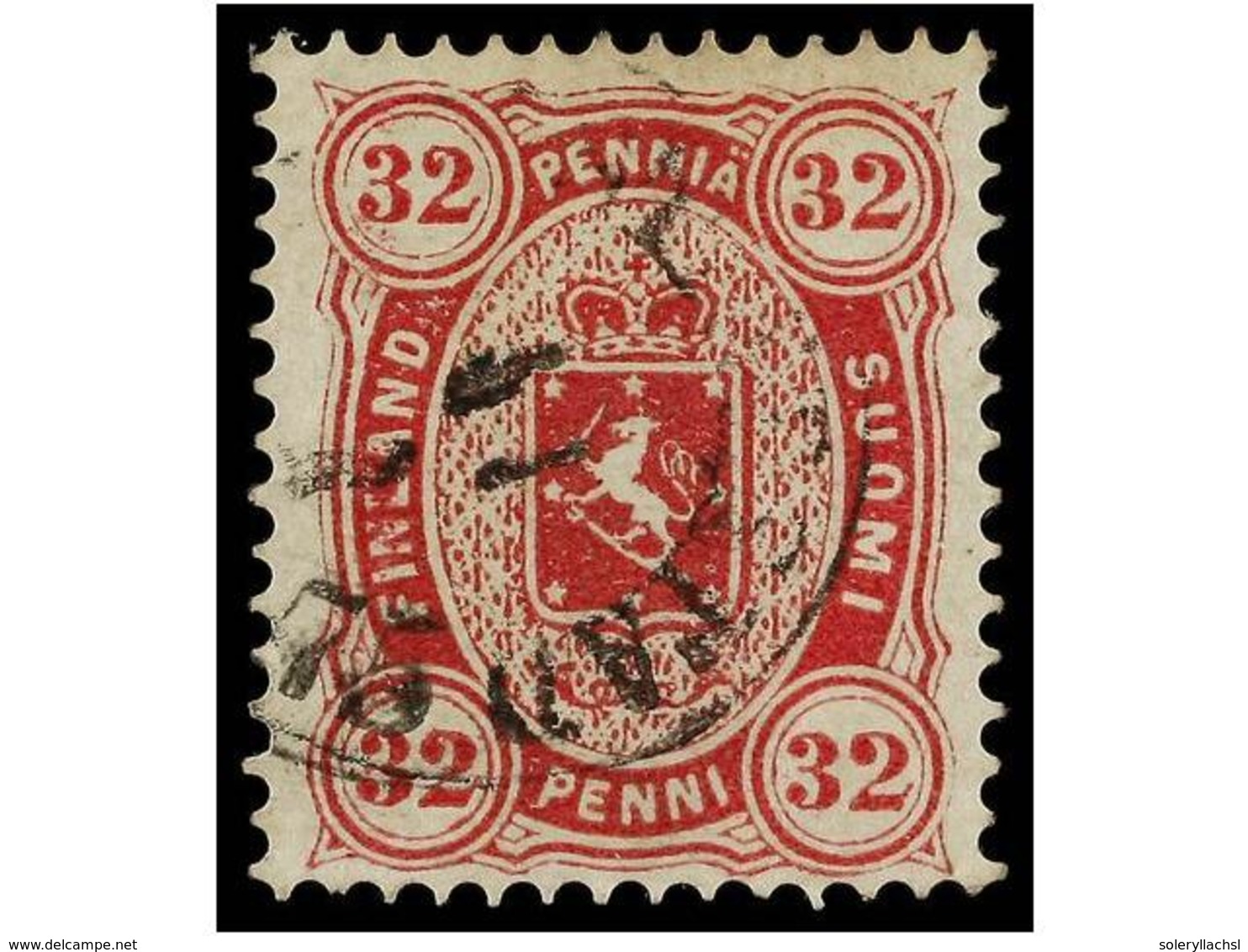 1540 ° FINLANDIA. Mi.11. 1875. <B>32 P.</B> Carmine. VERY FINE In Used. Michel.600?. - Other & Unclassified