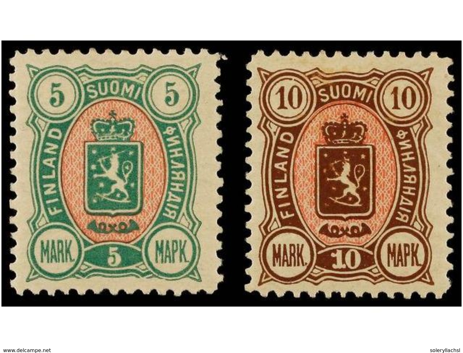 1545 * FINLANDIA. Mi.33/34. 1889-1930. <B>5 Mk.</B> And <B>10 Mk. </B> Michel.80?. - Sonstige & Ohne Zuordnung