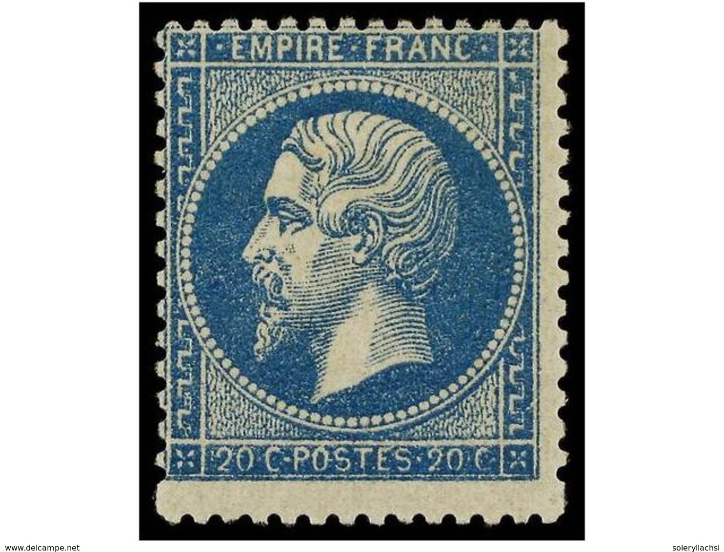 1565 * FRANCIA. Yv.22. 1862. <B>20 Cts.</B> Blue, Regular Centered. Yvert.310?. - Sonstige & Ohne Zuordnung