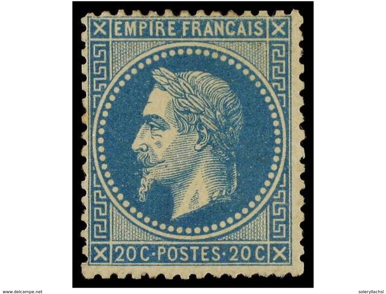 1571 * FRANCIA. Yv.29B. 1868. <B>20 Cts.</B> Blue, Regular Centered. Yvert.250?. - Sonstige & Ohne Zuordnung