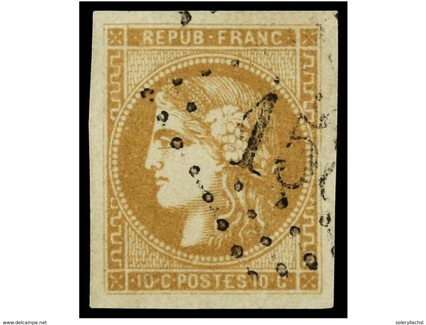 1579 ° FRANCIA. Yv.43. 1870. <B>10 Cts.</B> Bistre. Márgenes Excepcionales. LUJO. - Other & Unclassified