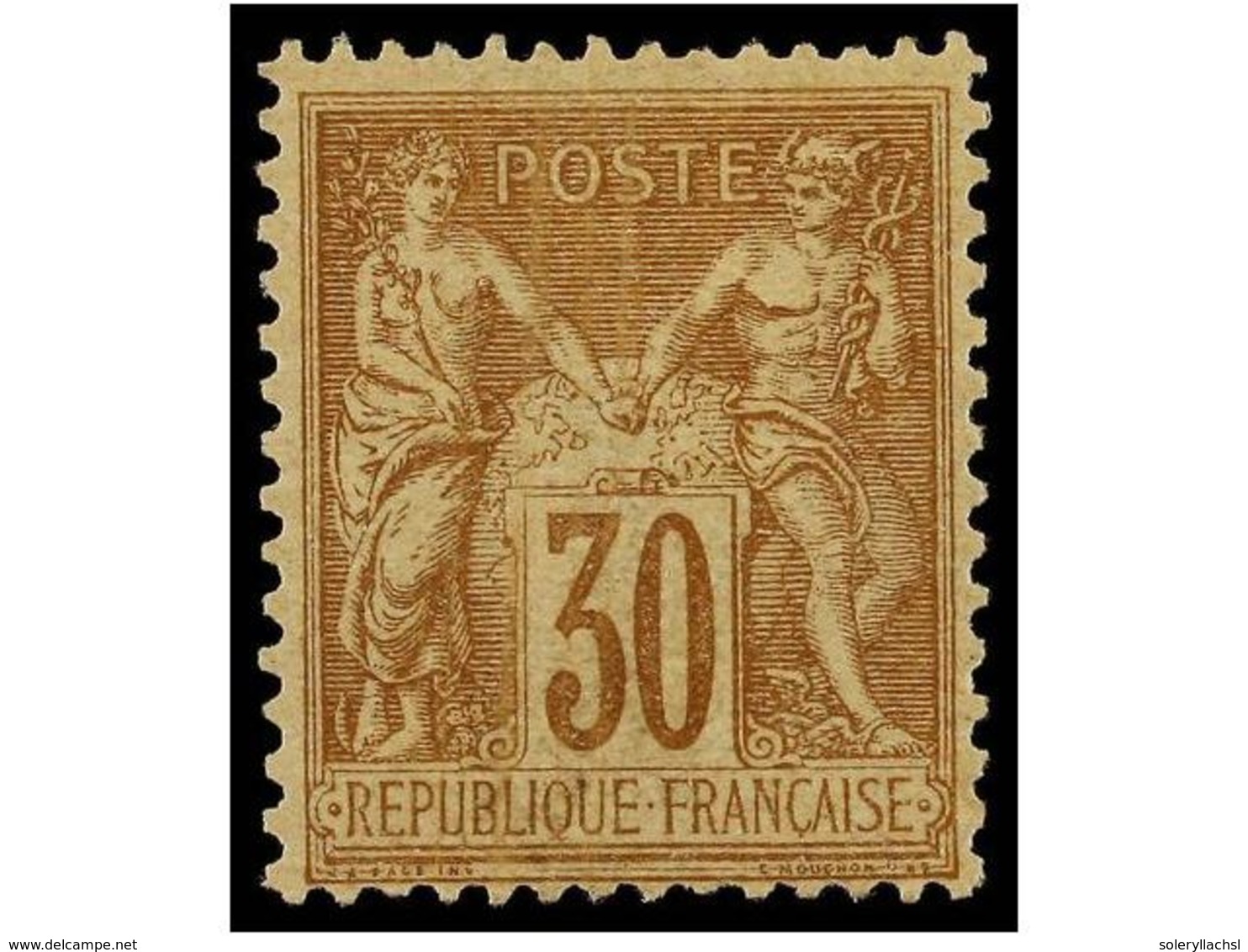 1596 * FRANCIA. Yv.80. 1876-78. <B>30 Cts.</B> Brown. Fresh Colour. Yvert.130?. - Sonstige & Ohne Zuordnung