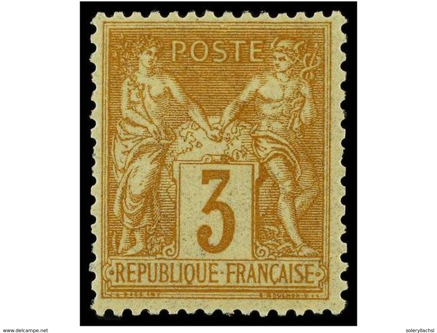 1601 * FRANCIA. Yv.86. 1877-81. <B>3 Cts.</B> Amarillo. Muy Bonito Ejemplar. Yvert.190?. - Sonstige & Ohne Zuordnung