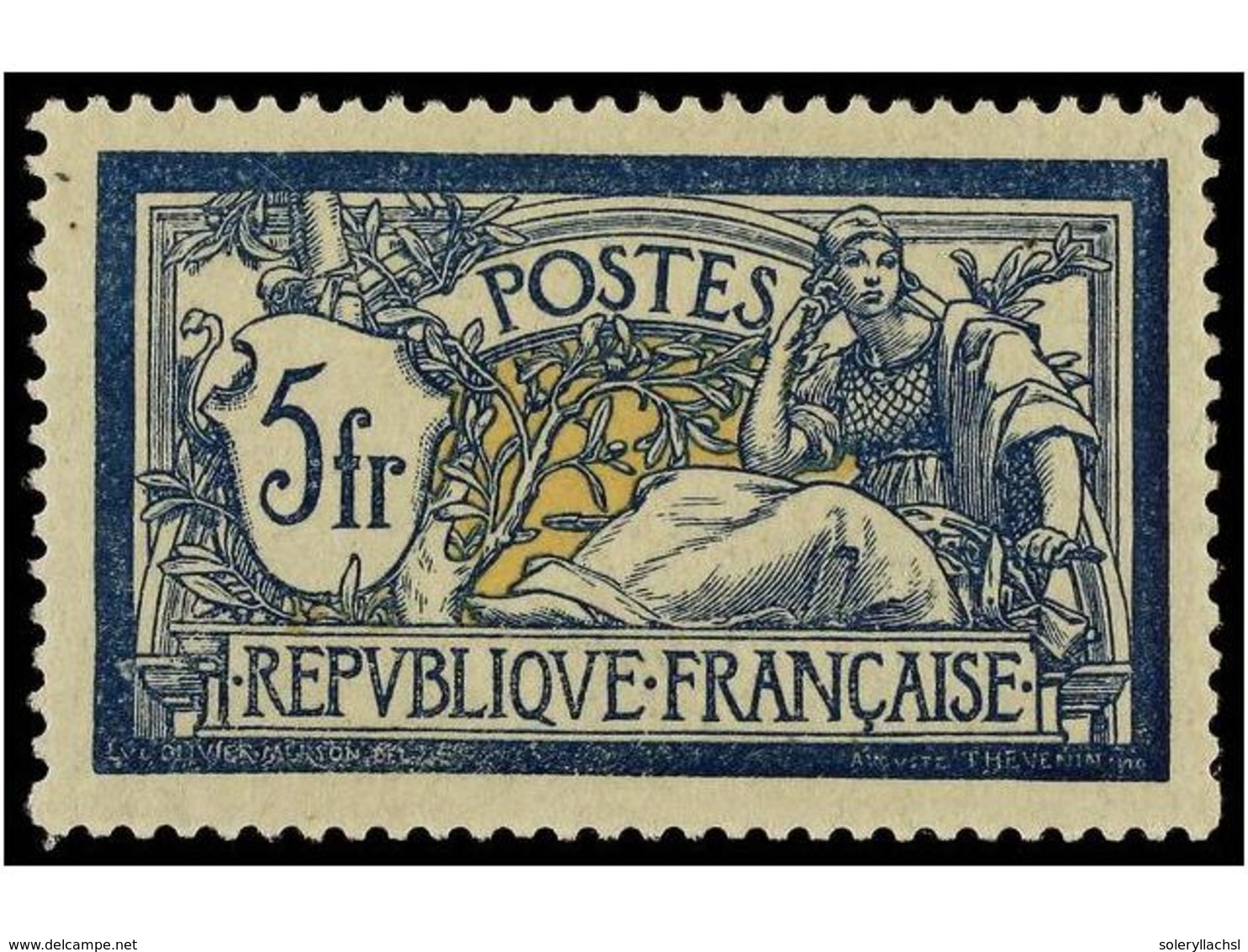 1618 ** FRANCIA. Yv.123. 1900. <B>5 Fr.</B> Blue And Buff. Perfect Centered. LUXE. Yvert.325?. - Sonstige & Ohne Zuordnung