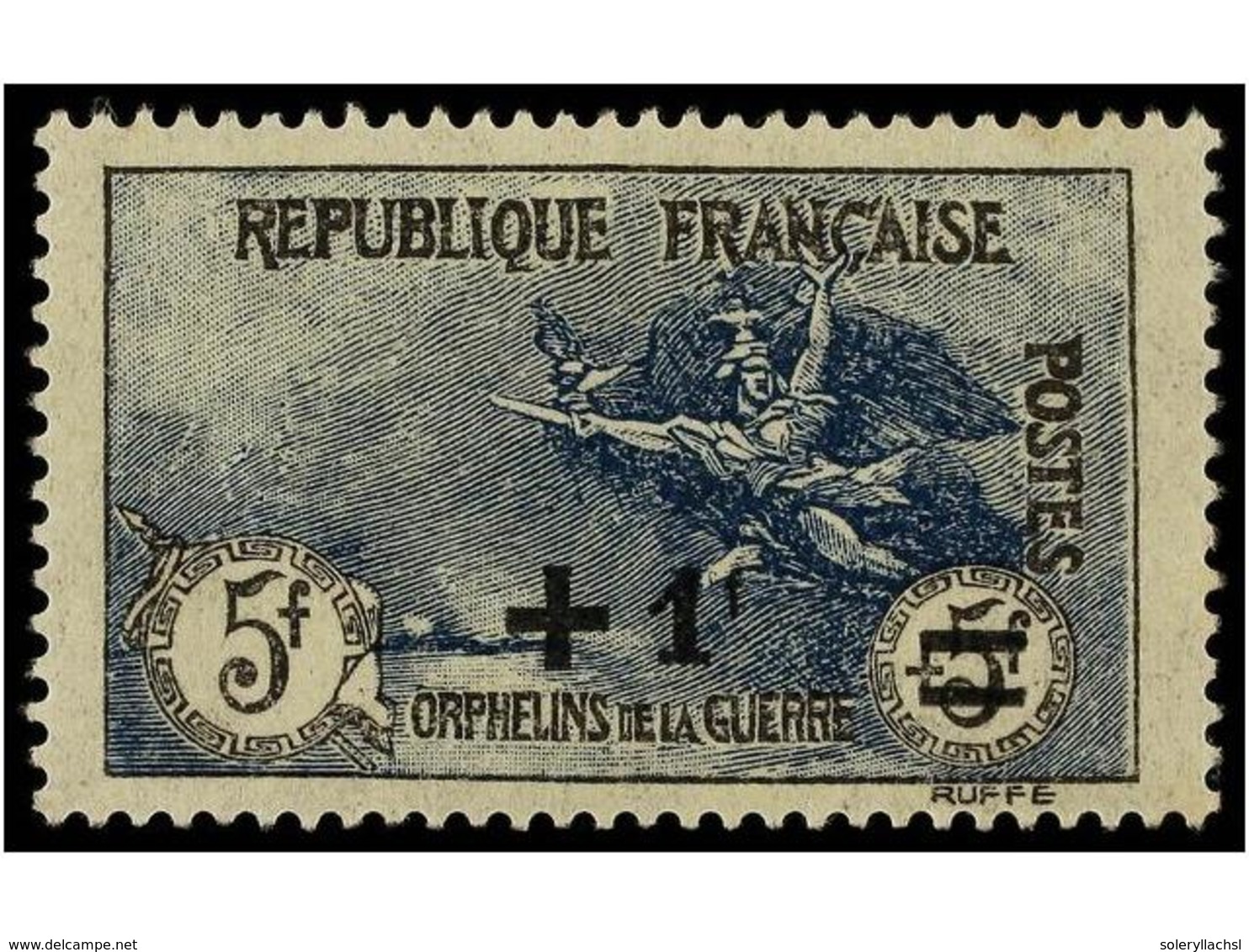 1625 ** FRANCIA. Yv.169. 1922. <B>1 Fr. On 5 F + 5 F</B> Blue, Never Hinged. Yvert.350?. - Sonstige & Ohne Zuordnung