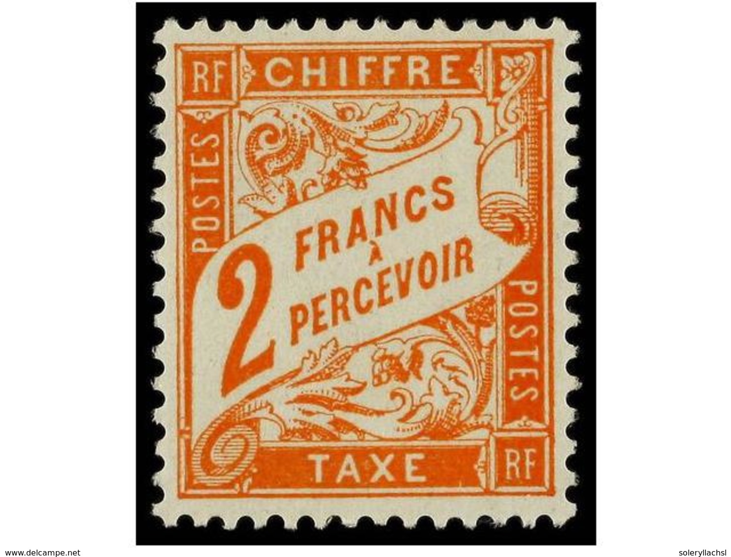 1641 * FRANCIA. Yv.T41. 1893. <B>2 Fr. </B>naranja. Color Y Centraje Excepcional. PIEZA DE LUJO. Yvert.350?. - Sonstige & Ohne Zuordnung