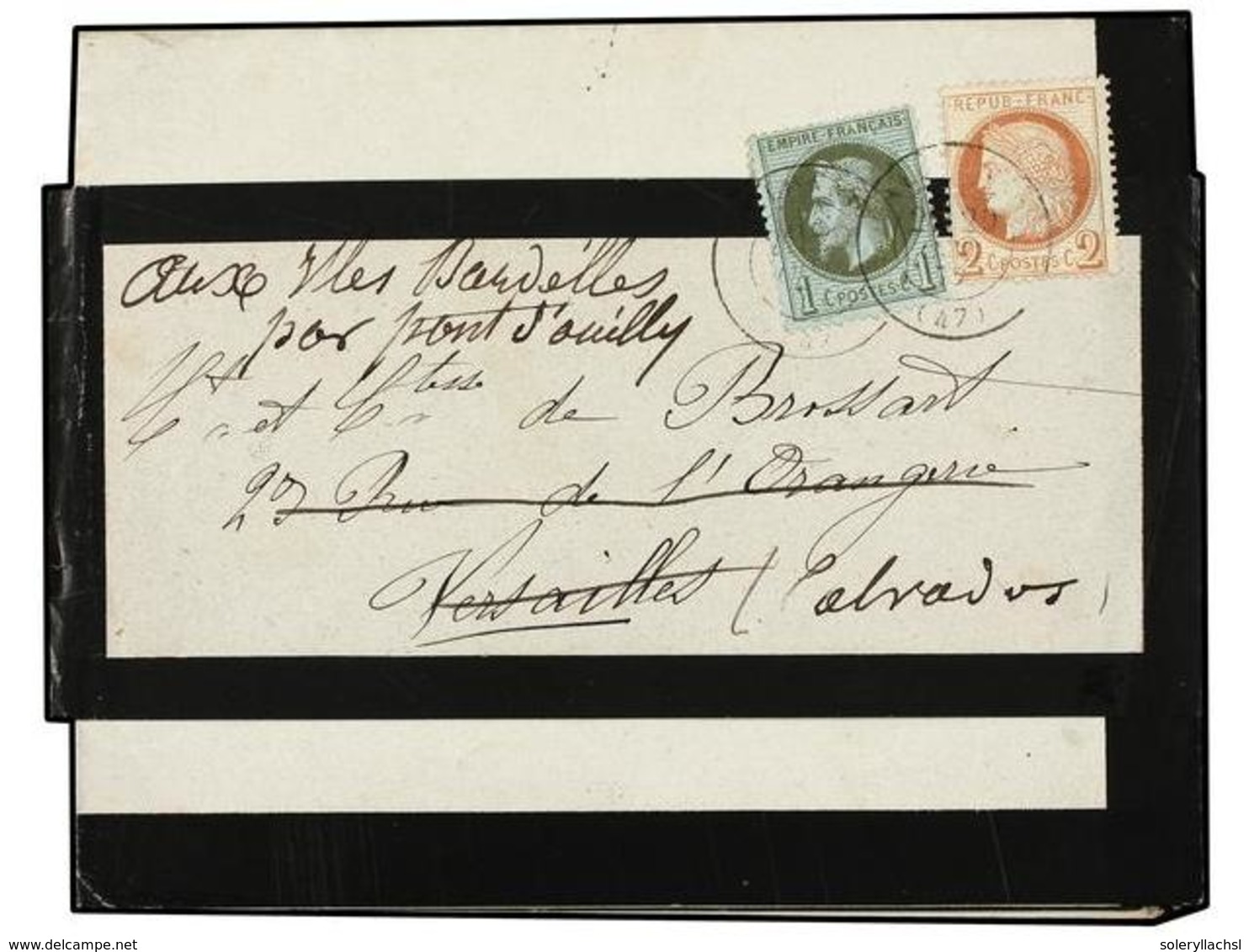 1849 FRANCIA. Yv.25, 51. 1872. LOUDUN A VERSEILLES. <B>1 Cto. </B>verde, <B>2 Cts. </B>castaño. Tarifa De Impresos. MAGN - Sonstige & Ohne Zuordnung