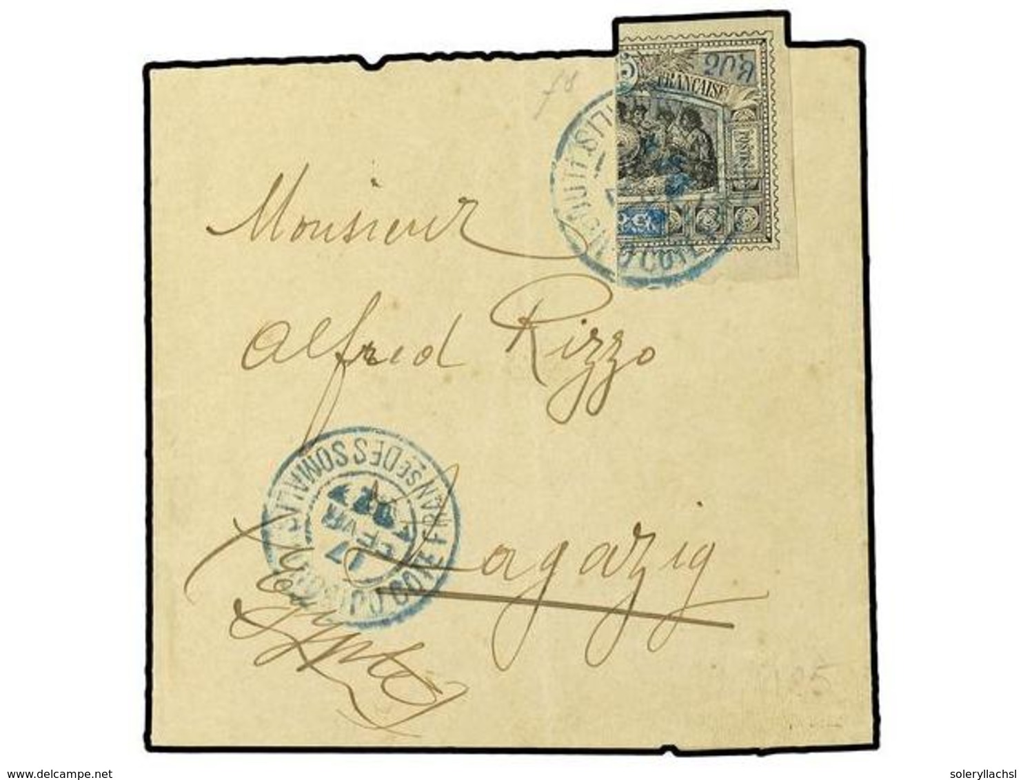 2009 COSTA DE LOS SOMALIES. 1902. Newspaper Wrapper To Zagazig, Egypt, Franked Bisected <B>25c</B>. Tied By <B>Djibouti< - Other & Unclassified