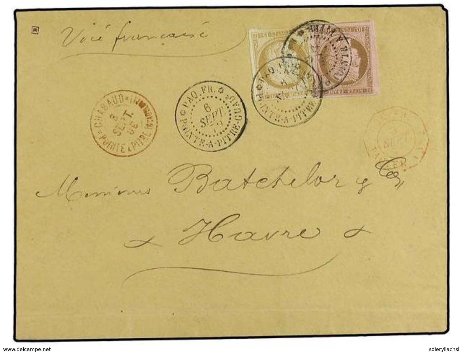 2053 GUADALUPE. 1879. Envelope To France Written From Pointe A Pitre Bearing French General Colonies <B>10 C</B> Brown/r - Other & Unclassified