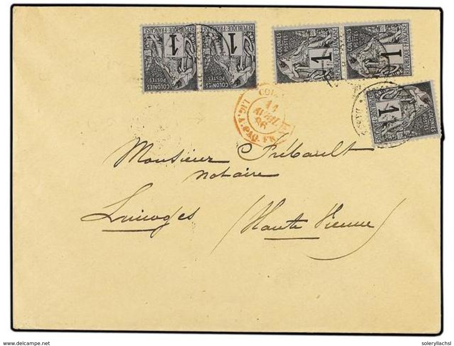 2065 GUADALUPE. Ce.46. 1886. Cover To FRANCE At Printed Matter Rate Bearing Dubois 1881 <B>1c.</B> Black On Azure (5) Al - Other & Unclassified