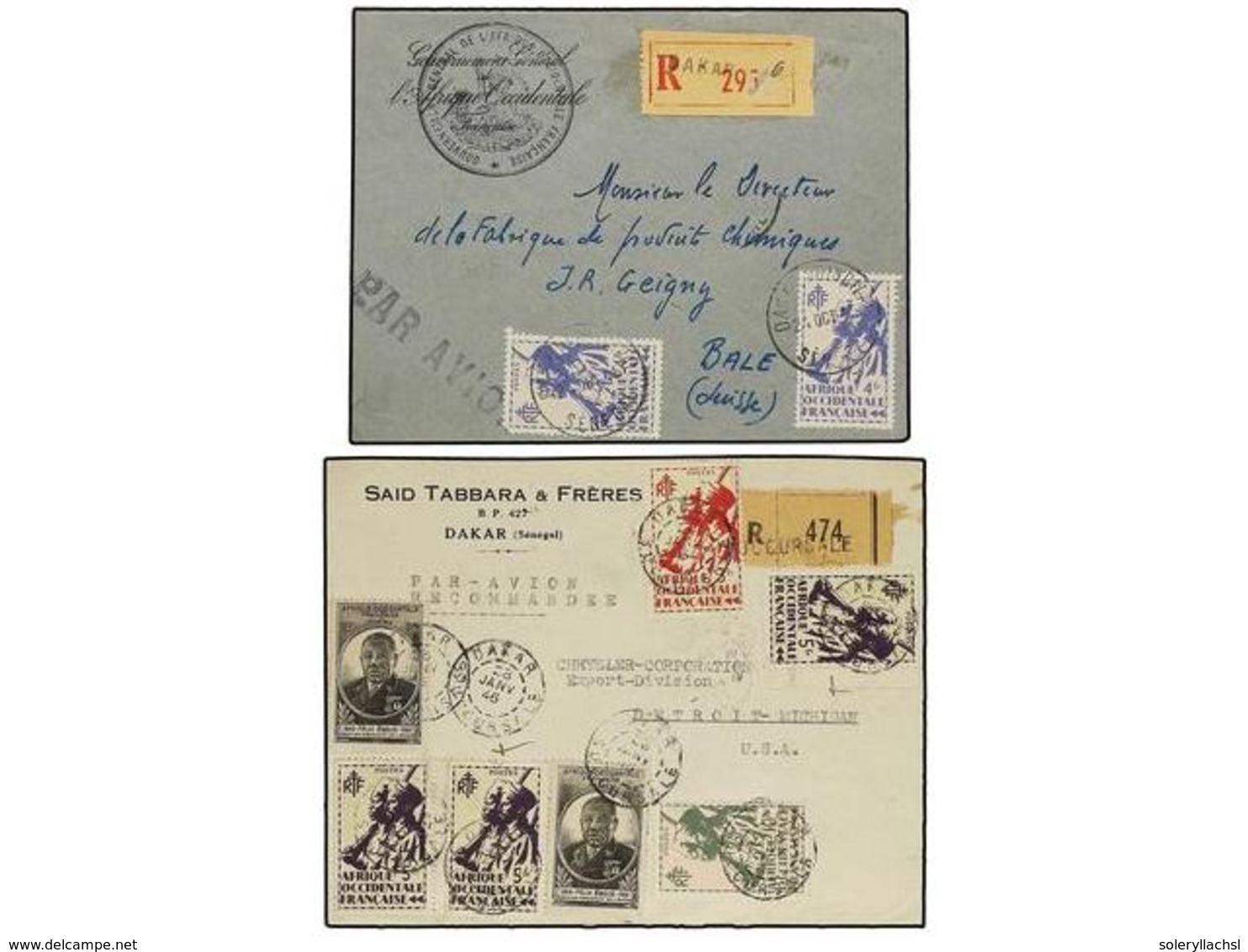 2170 MADAGASCAR. 1930-52. Conjunto De 14 Cartas Certificadas, Preciosos Franqueos. - Sonstige & Ohne Zuordnung