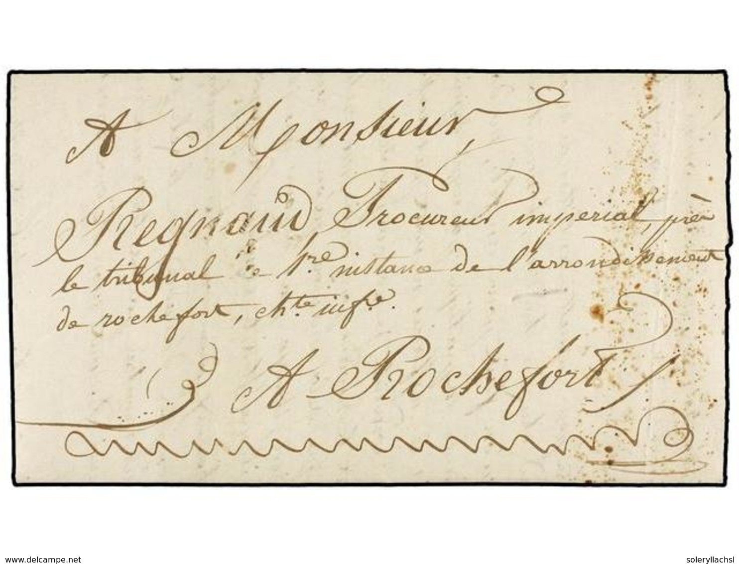 2228 MAURICIO. 1815 (April 6). PORT LOUIS To ROCHEFORT. Entire Letter Circulate Privately Out Of The Mails. - Sonstige & Ohne Zuordnung