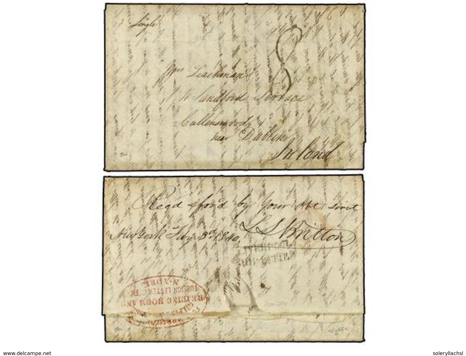 2292 TAHITI. 1839 (Aug 21). Entire Letter From Papeete To Dublin, Ireland Endorsed '<I>Single</I>' (sheet) At Upper Left - Sonstige & Ohne Zuordnung