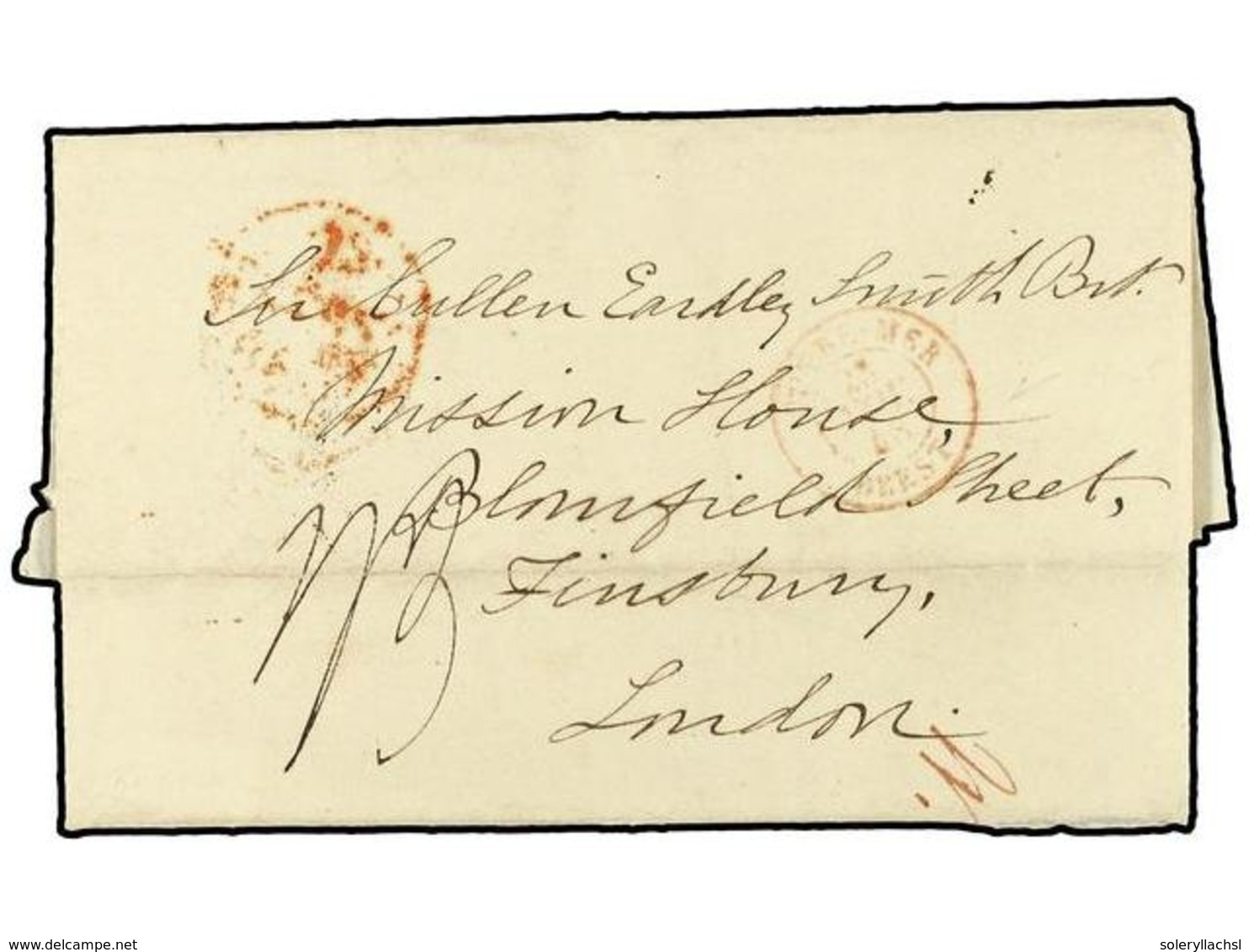 2298 TAHITI. 1848 (June 14). Entire Letter Written From Raiatea Island To London, Carried By French Ship With <B>'Outre  - Sonstige & Ohne Zuordnung