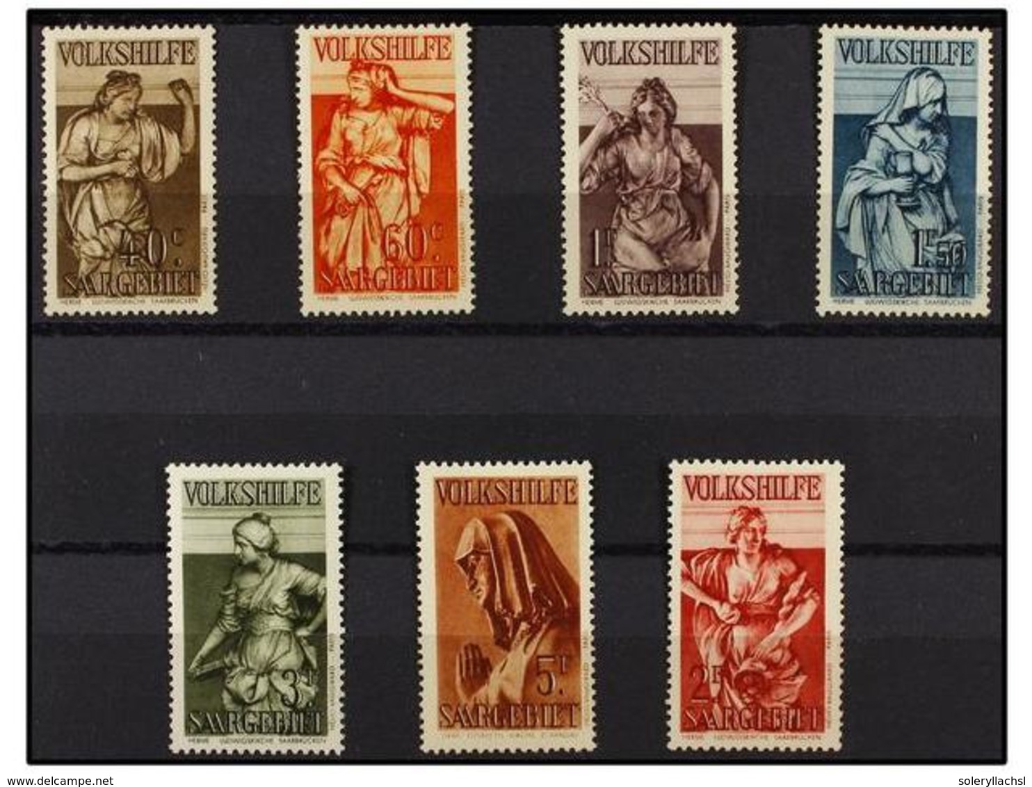 2355 * SARRE. Yv.53/68, 165/71. 1921-34. Complete Sets, Hinged. Yvert.250?. - Other & Unclassified