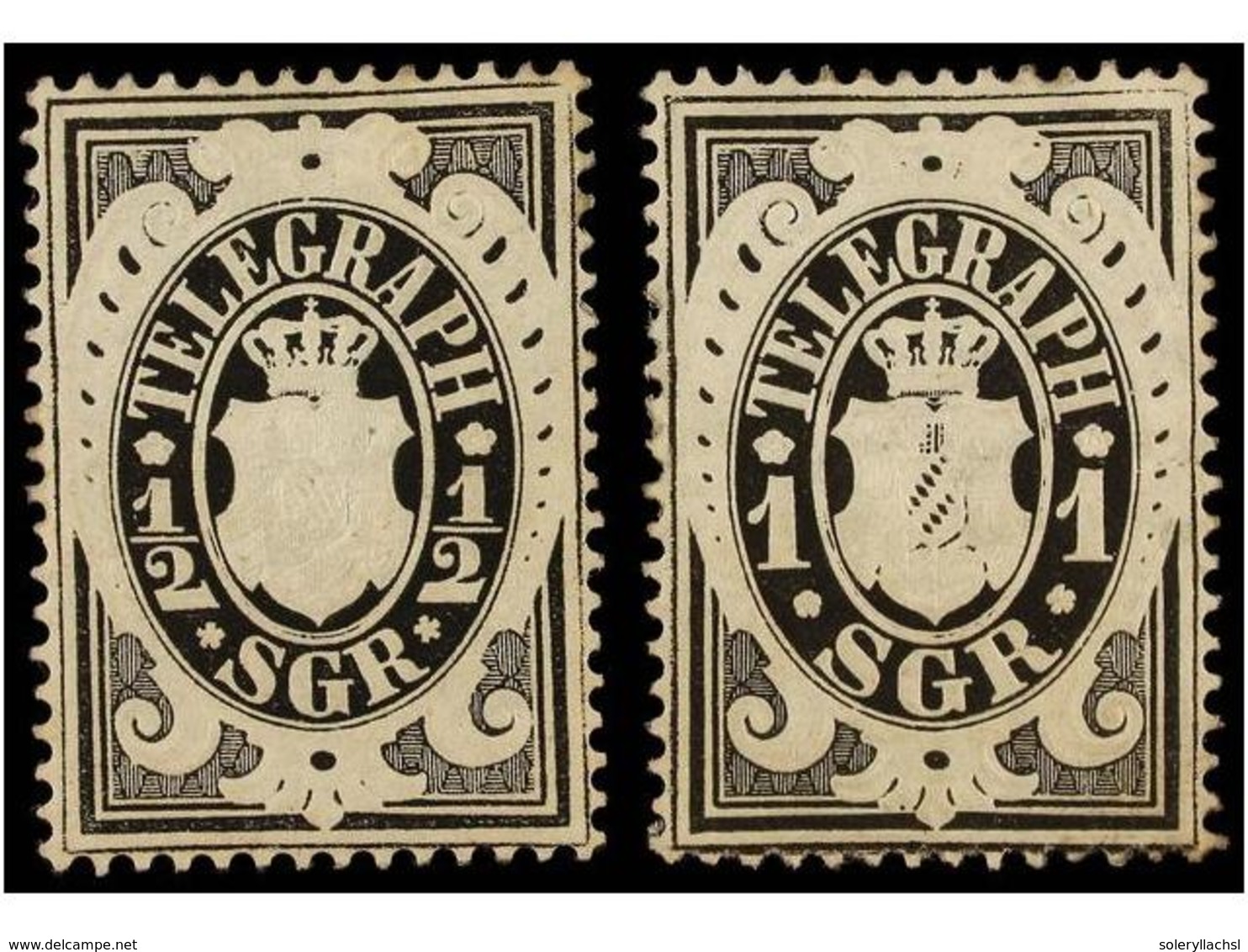 2420 * ALEMANIA ANTIGUOS ESTADOS: BADEN. Mi.T-1, 2. 1870. <B>TELEGRAPHS. 1/2 Sgr.</B> Black And <B>1 Sgr.</B> Black. Mic - Sonstige & Ohne Zuordnung