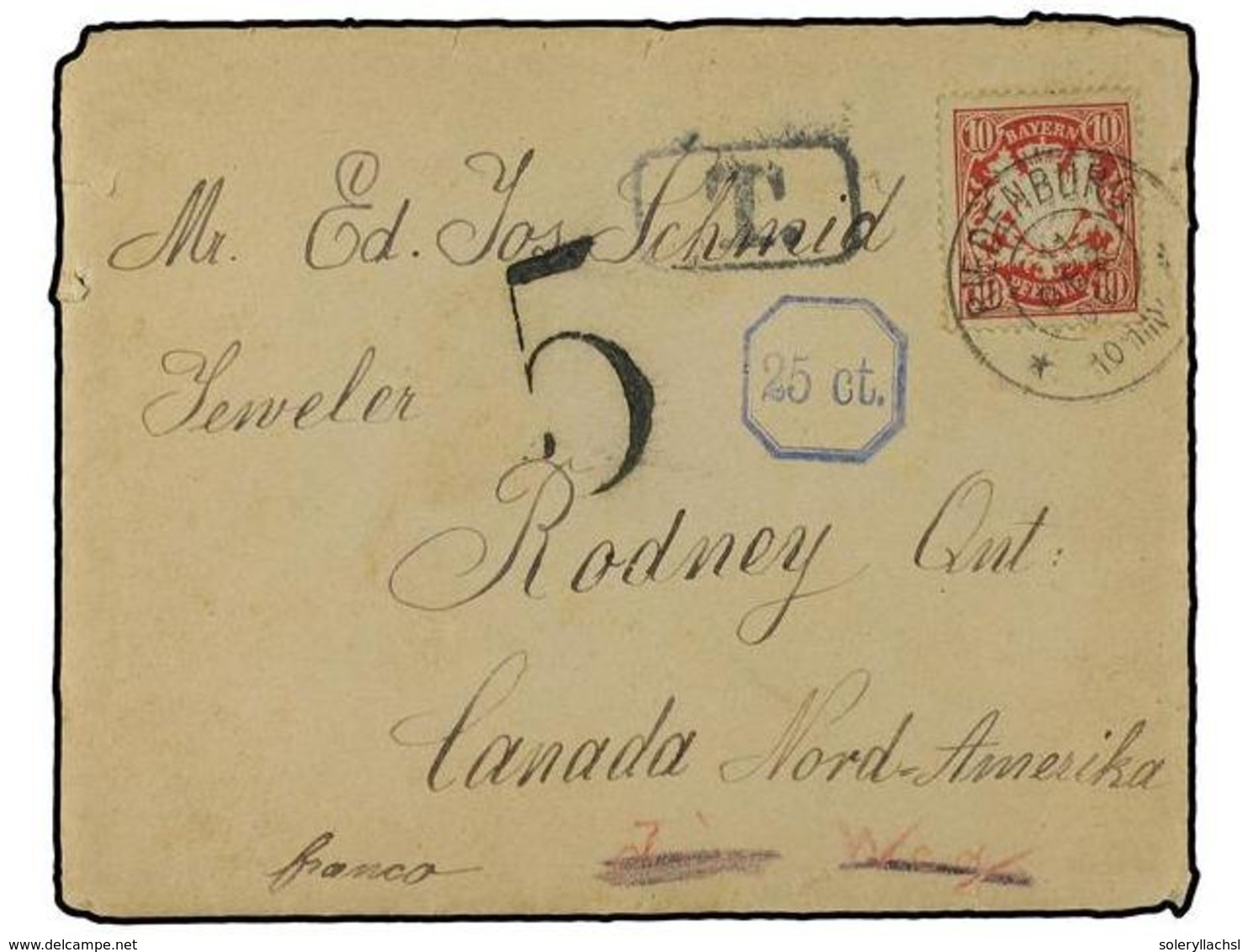 2441 ALEMANIA ANTIGUOS ESTADOS: BAVIERA. 1909 (Dec 11). Cover With Full Original Contents, Franked By Single <B>10pf</B> - Sonstige & Ohne Zuordnung