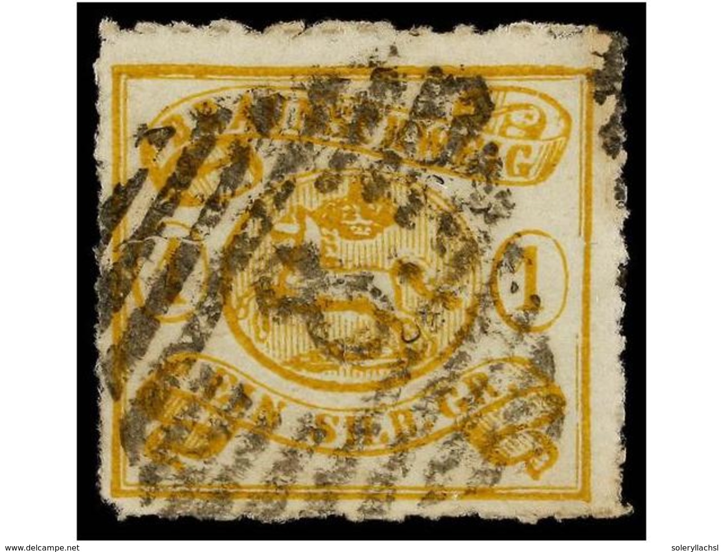 2443 ° ALEMANIA ANTIGUOS ESTADOS: BRUNSWICK. Mi.14B. 1864. <B>1 Sgr.</B> Yellow. Fine. Michel.800?. - Other & Unclassified