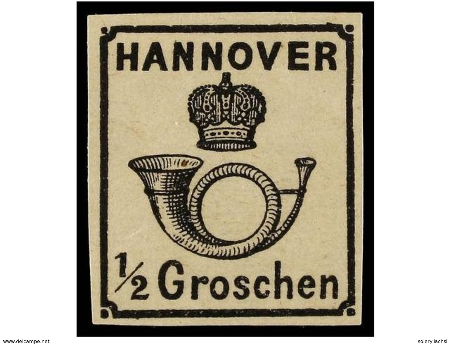 2453 (*) ALEMANIA ANTIGUOS ESTADOS: HANNOVER. Mi.17. 1830. <B>1/2 Gr.</B> Black, Without Gum. Michel.200?. - Other & Unclassified