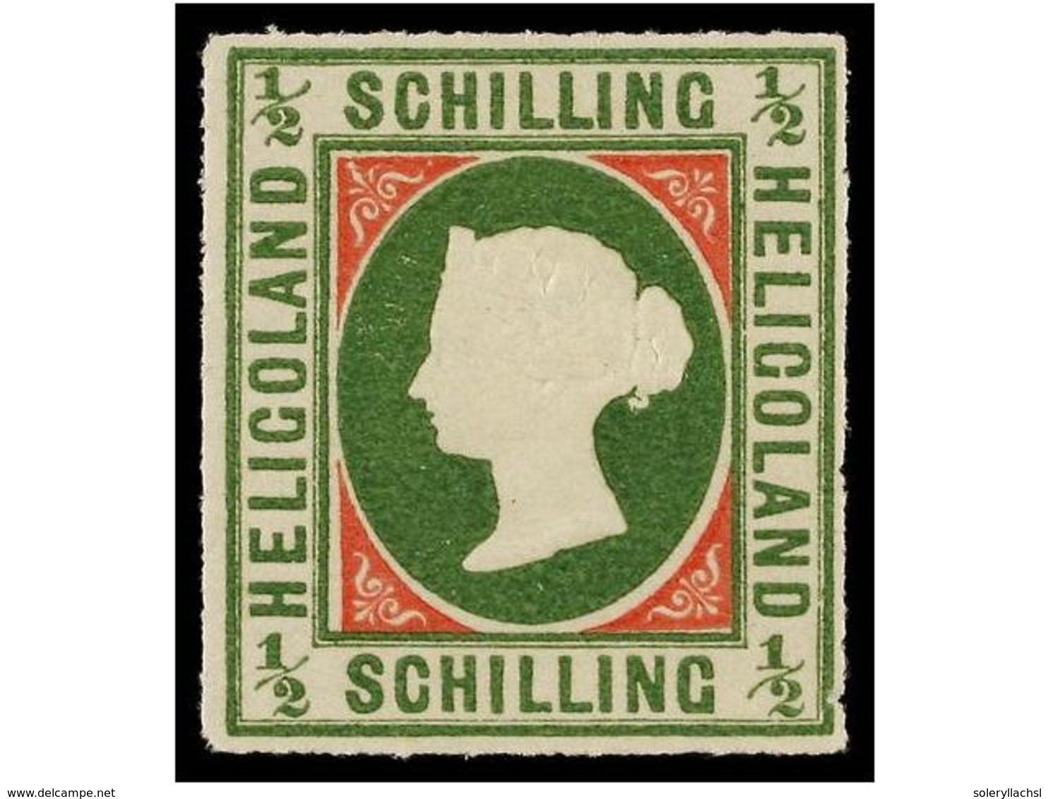 2456 * HELIGOLAND. Mi.1II. 1868. <B>1/2 S.</B> Green And Rose, Type II. VERY FINE. Michel.1.000?. - Other & Unclassified