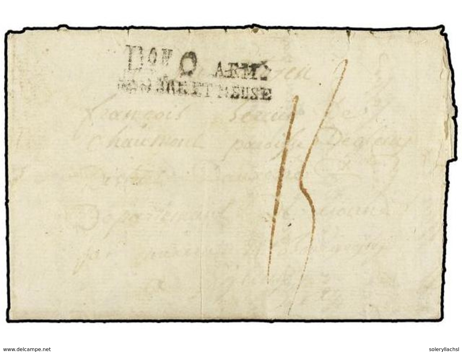 2519 ALEMANIA. 1796. ELSENBERG To FRANCE. Entire Letter With <B>Don O ARME/SAMBRE ET MEUSE </B>mark. - Other & Unclassified