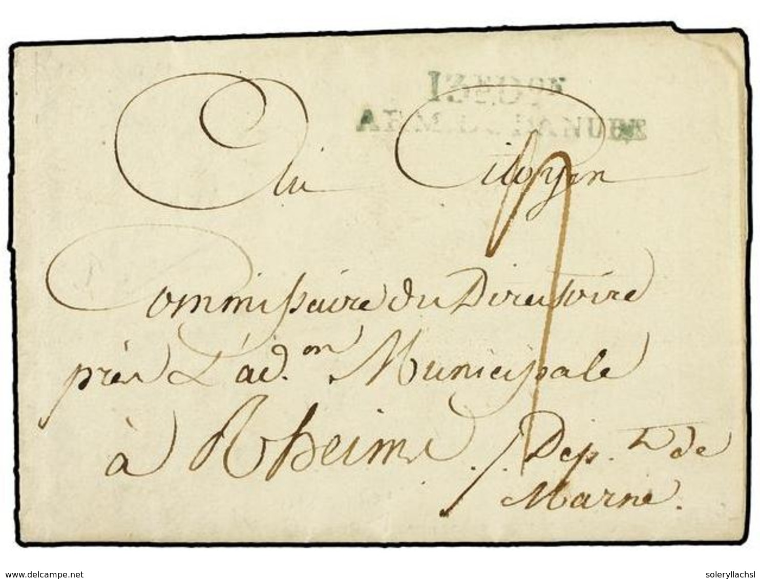 2525 ALEMANIA. 1800 (Oct. 11). Printed Entire Letter From KRONAU From 10th Regiment Of Cavalry To FRANCE Struck With Two - Other & Unclassified