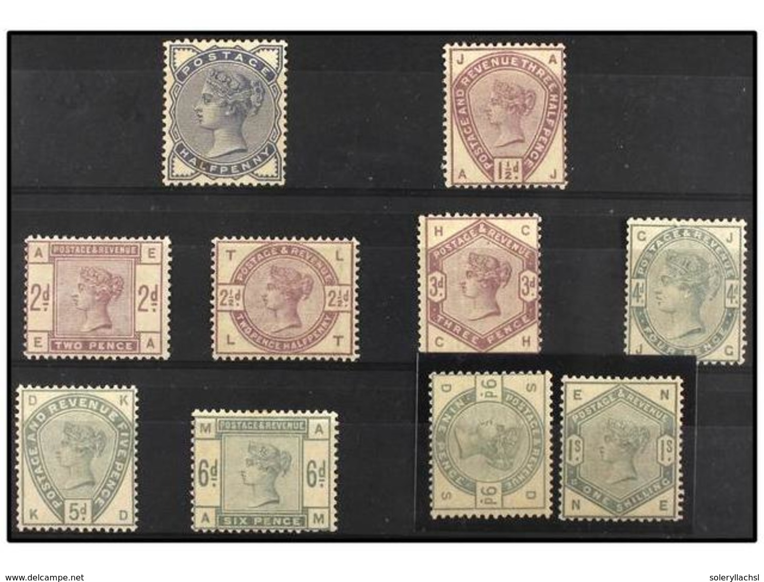 2588 * GRAN BRETAÑA. Sg.187/196. 1883. COMPLETE SET. Fresh Colour And Usual To Good Centering. <B>6 P.</B> Stamp Light C - Other & Unclassified