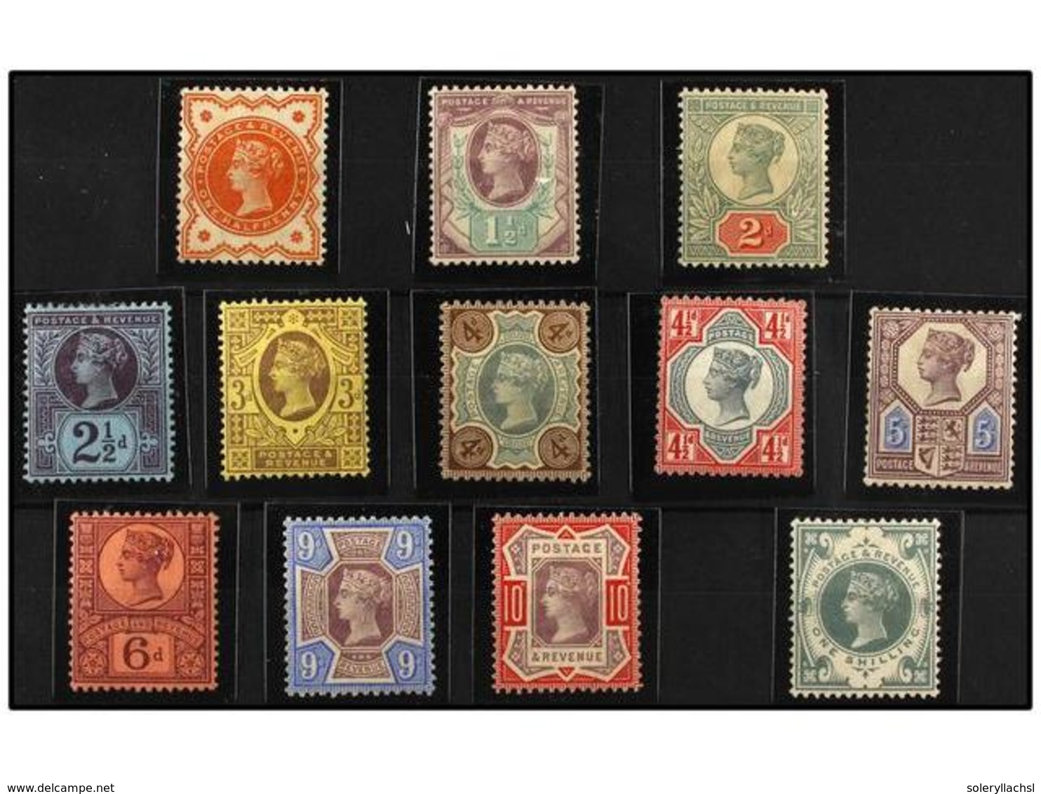 2590 GRAN BRETAÑA. 1887-92. Complete Set <B>1/2</B> To <B>1 Sh.</B> Well Centered (12 Values). FINE. Cat. 657£. - Other & Unclassified