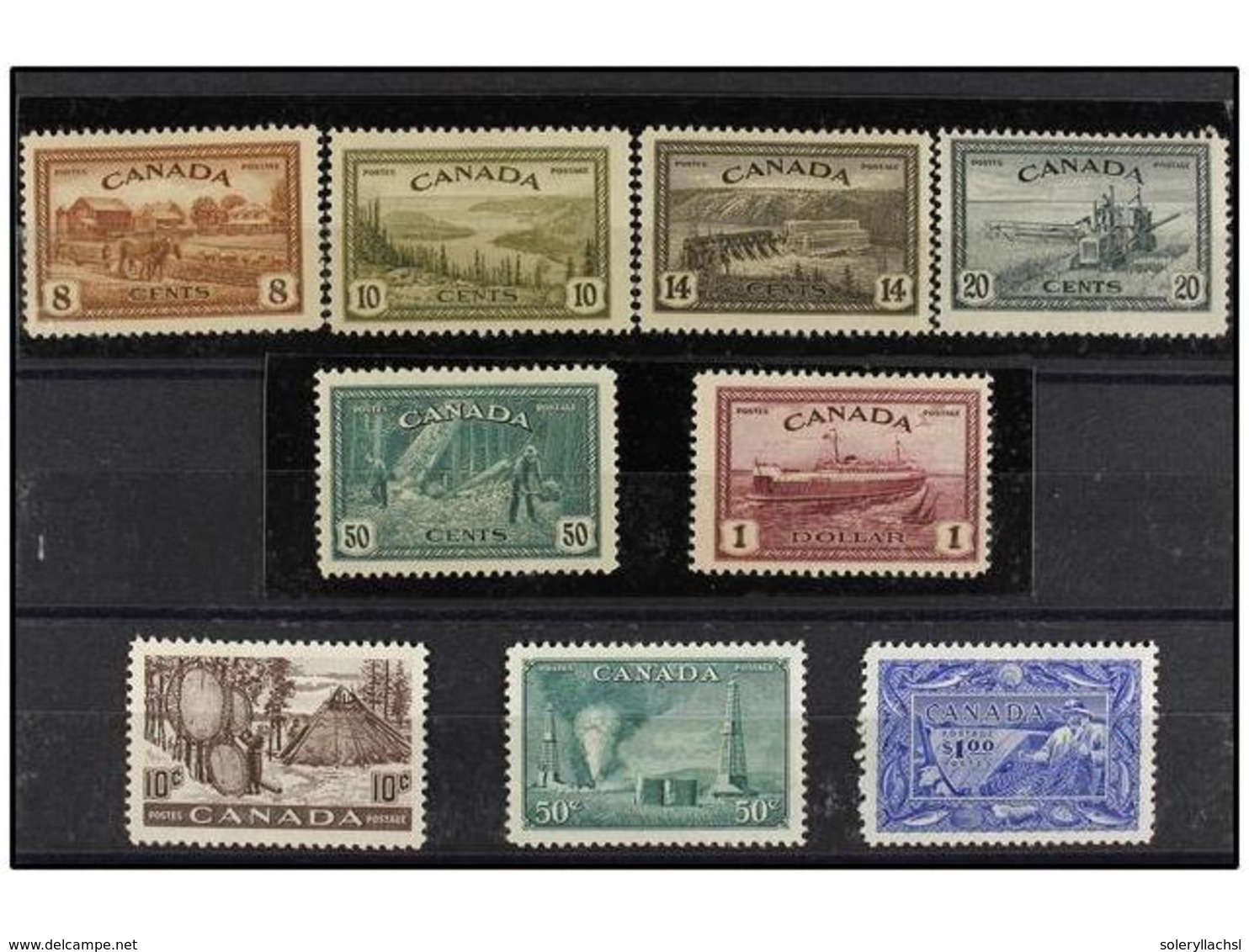 2752 * CANADA. Yv.219/24 Y 241/43. 1946-51. SERIE COMPLETA. (Scott 268/73, 294 Y 301/02, 235$). PRECIOSAS. Yvert.1.645FF - Other & Unclassified