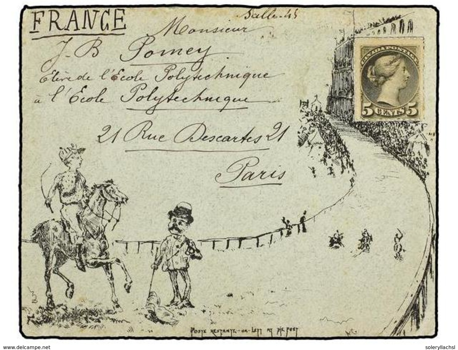 2768 CANADA. Sc.38a. 1879 (Oct. 26). ST. PIERRE (Newfoundland) To FRANCE. Hand Illustrated Cover With Contents, Franked  - Other & Unclassified