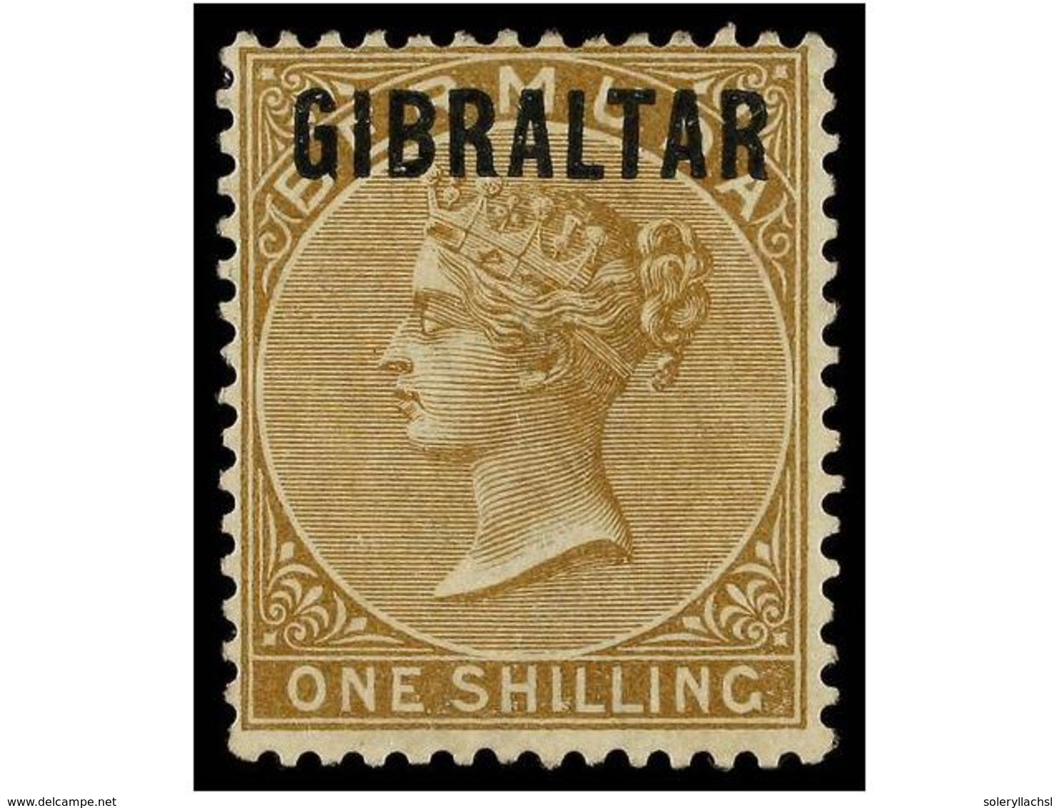 2810 (*) GIBRALTAR. Sg.5. 1886. <B>1 Sh. </B>bistre, Without Gum. Cat. 425£. - Sonstige & Ohne Zuordnung