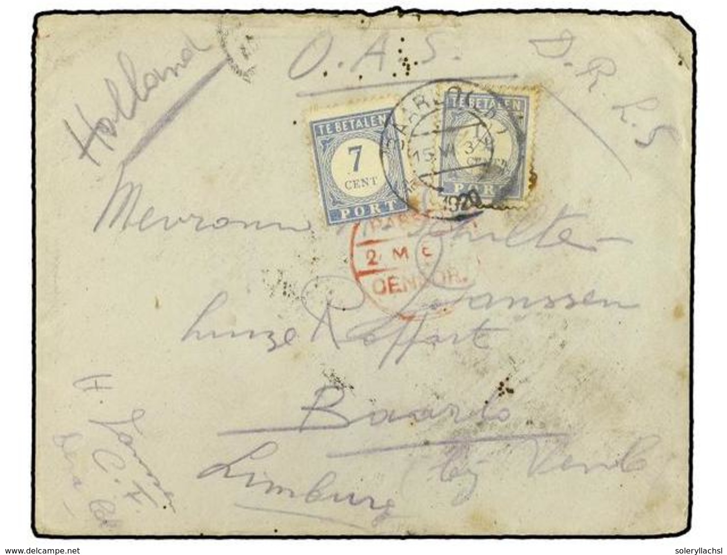 2959 INDIA INGLESA. 1920. Military Mail Envelope From The Dera Column Endorsed 'On Active Service' And Sent From 'H. Jan - Other & Unclassified