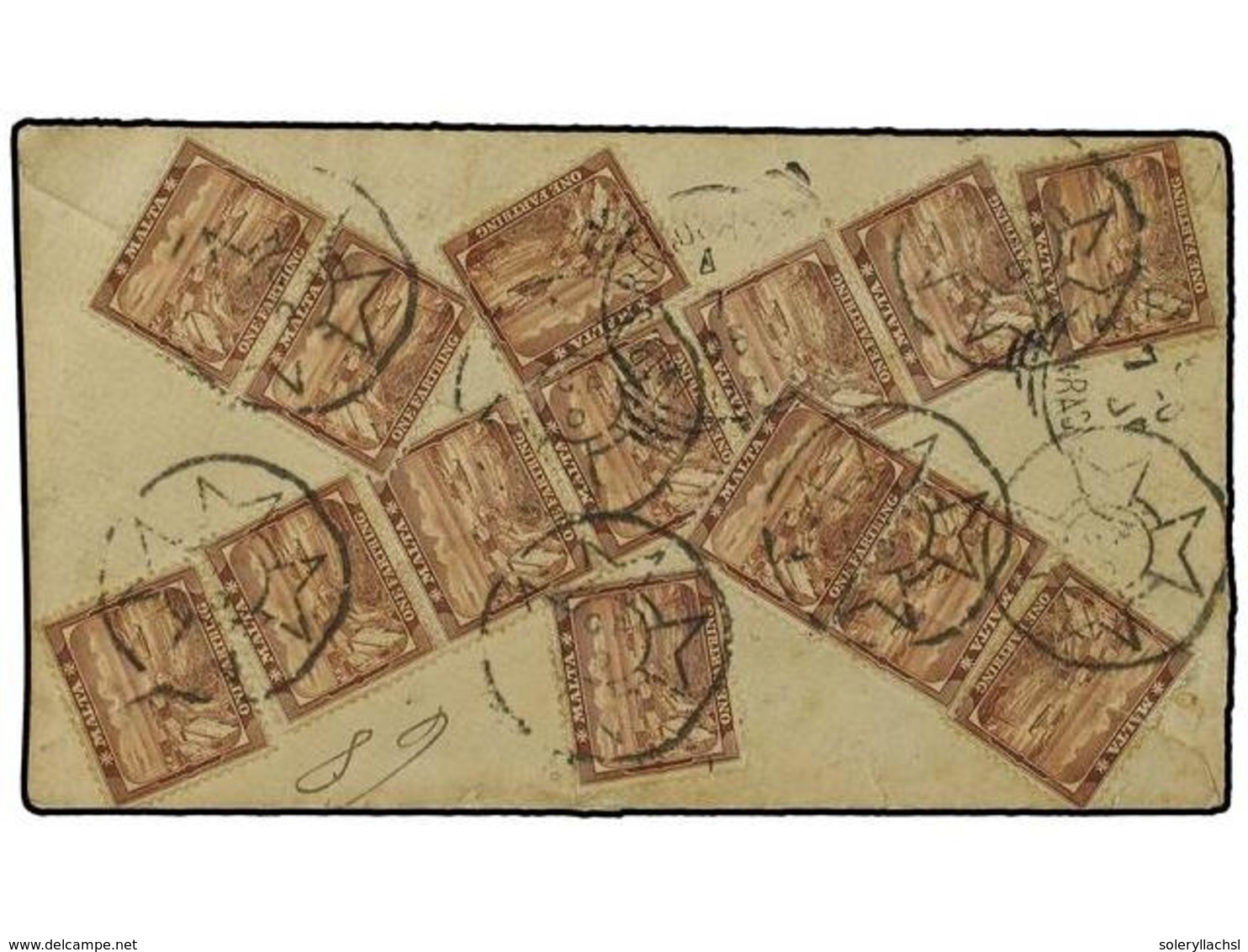 3054 MALTA. 1906 (July 3). <B>1d. </B>rose Carmine Stationery Envelope, 132x77mm, Sent Registered To Palermo, Sicily Add - Sonstige & Ohne Zuordnung