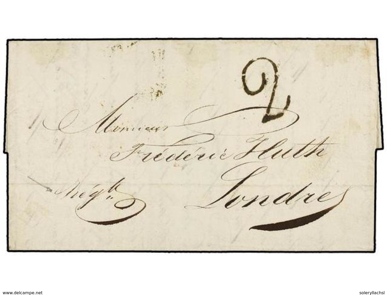 3066 MAURICIO. 1822. PORT LOUIS To LONDON. Entire Letter Sent Privately To Great Britain, Rated '2' Pence For Internal D - Other & Unclassified