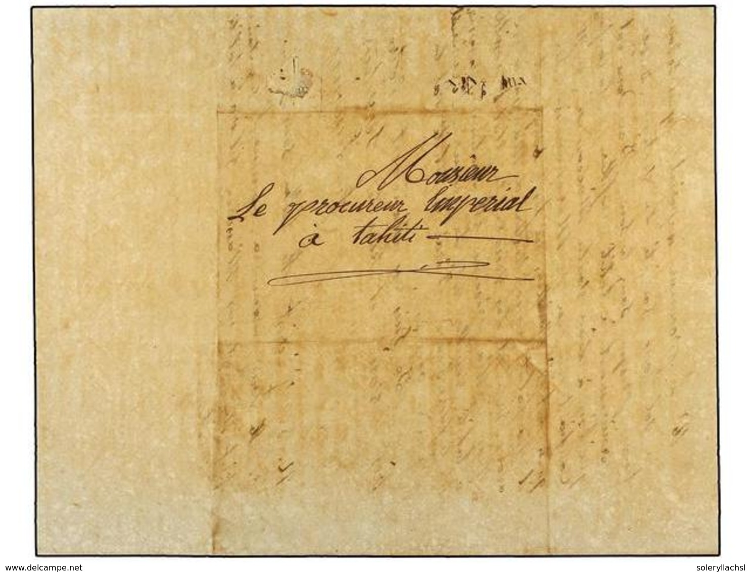 3096 NUEVA ZELANDA. 1857. <B>COOK ISLANDS</B>. Entire Letter Datelined At Top '11 Mars 1857, Mangia' Addressed To The Go - Other & Unclassified