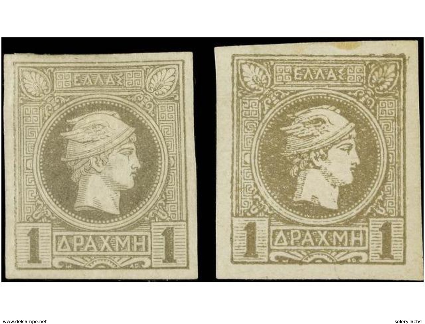 3279 * GRECIA. Yv.63 Y 86. 1886-89. <B>1 Dr. </B>gris. 2 Sellos, Impresión Belga Y De Atenas. Yvert.400?. - Sonstige & Ohne Zuordnung