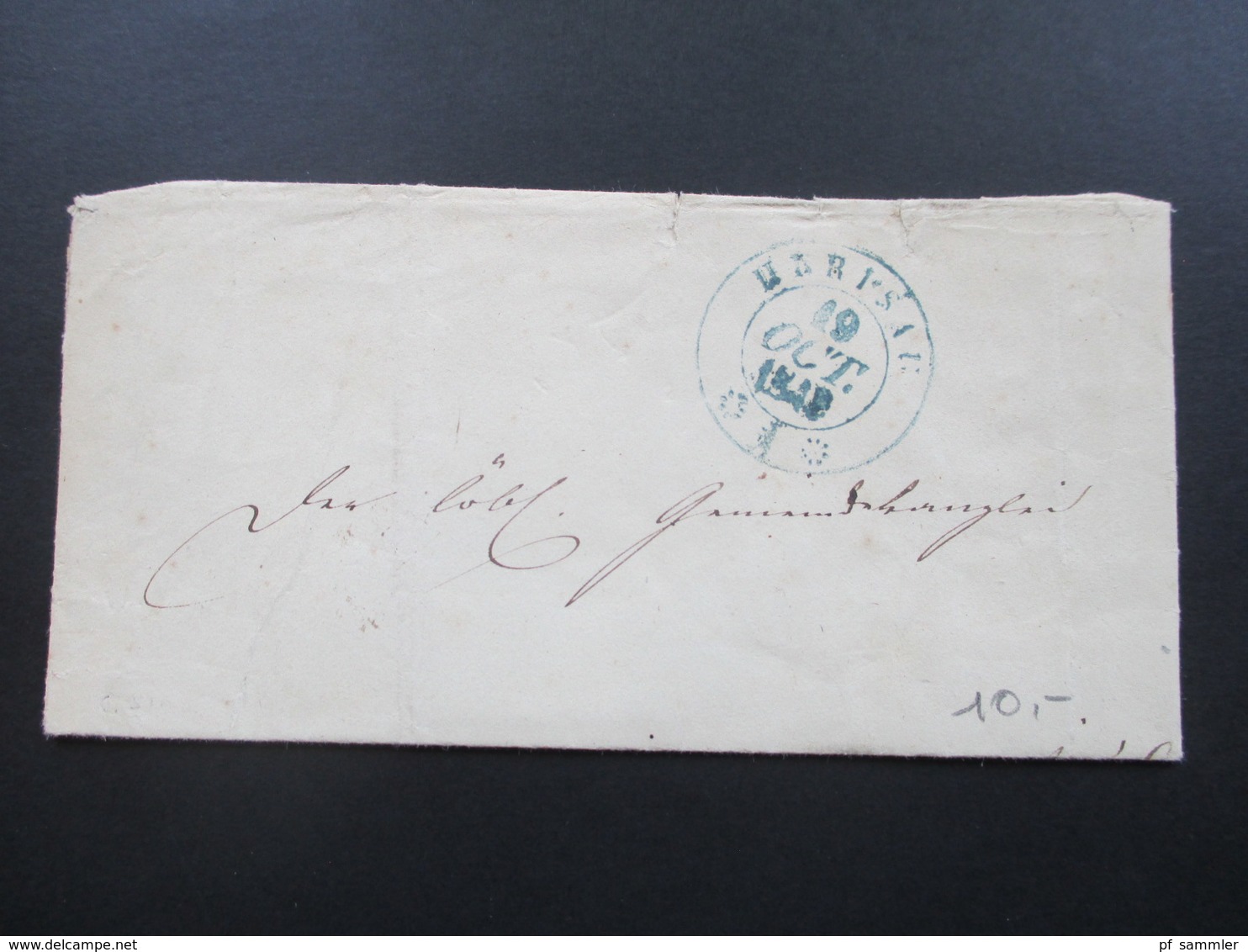 AD / Vorphila 1840er Jahre Blauer Stempel K2 Harisau Papiersiegel / Prägung Canton Mit Bär. Rückseite Fehlt Zum Teil - ...-1845 Voorlopers