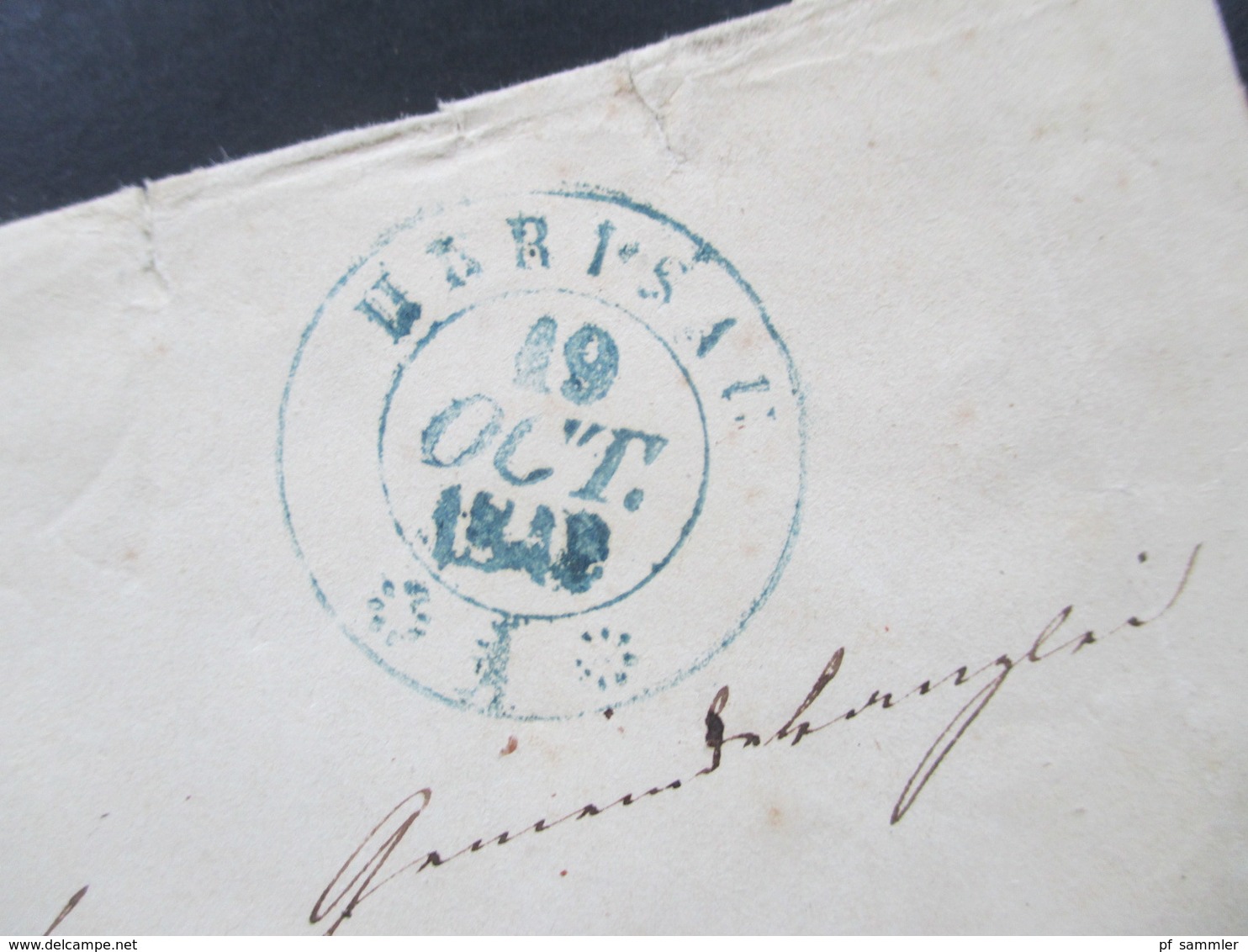 AD / Vorphila 1840er Jahre Blauer Stempel K2 Harisau Papiersiegel / Prägung Canton Mit Bär. Rückseite Fehlt Zum Teil - ...-1845 Préphilatélie