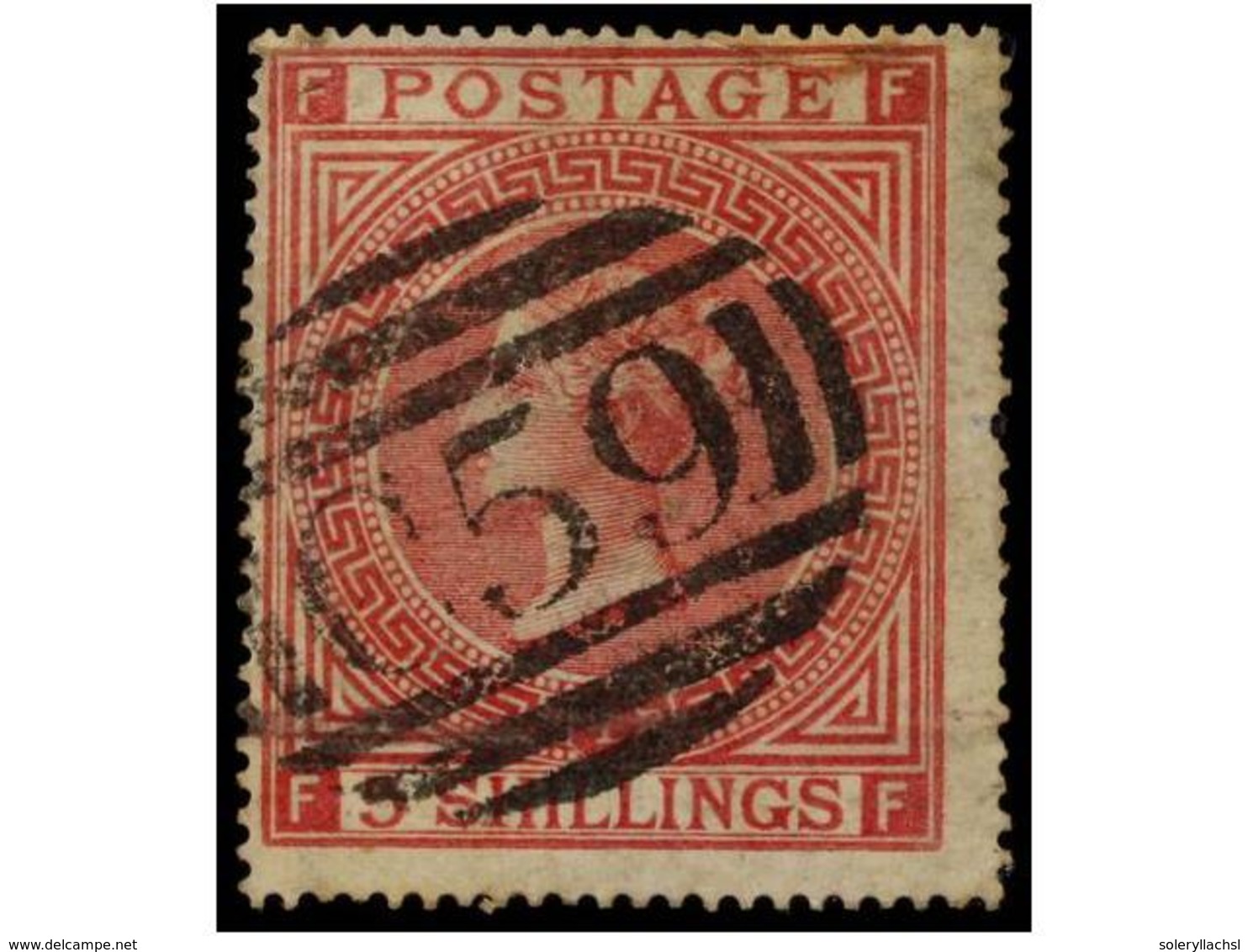 3406 ° HAITI. 1867-74. <B>5 Sh. </B>rosa. Mat.<B> C-59</B> De <B>B.P.O.</B> De <B>JACMEL.</B> MUY RARO. - Other & Unclassified