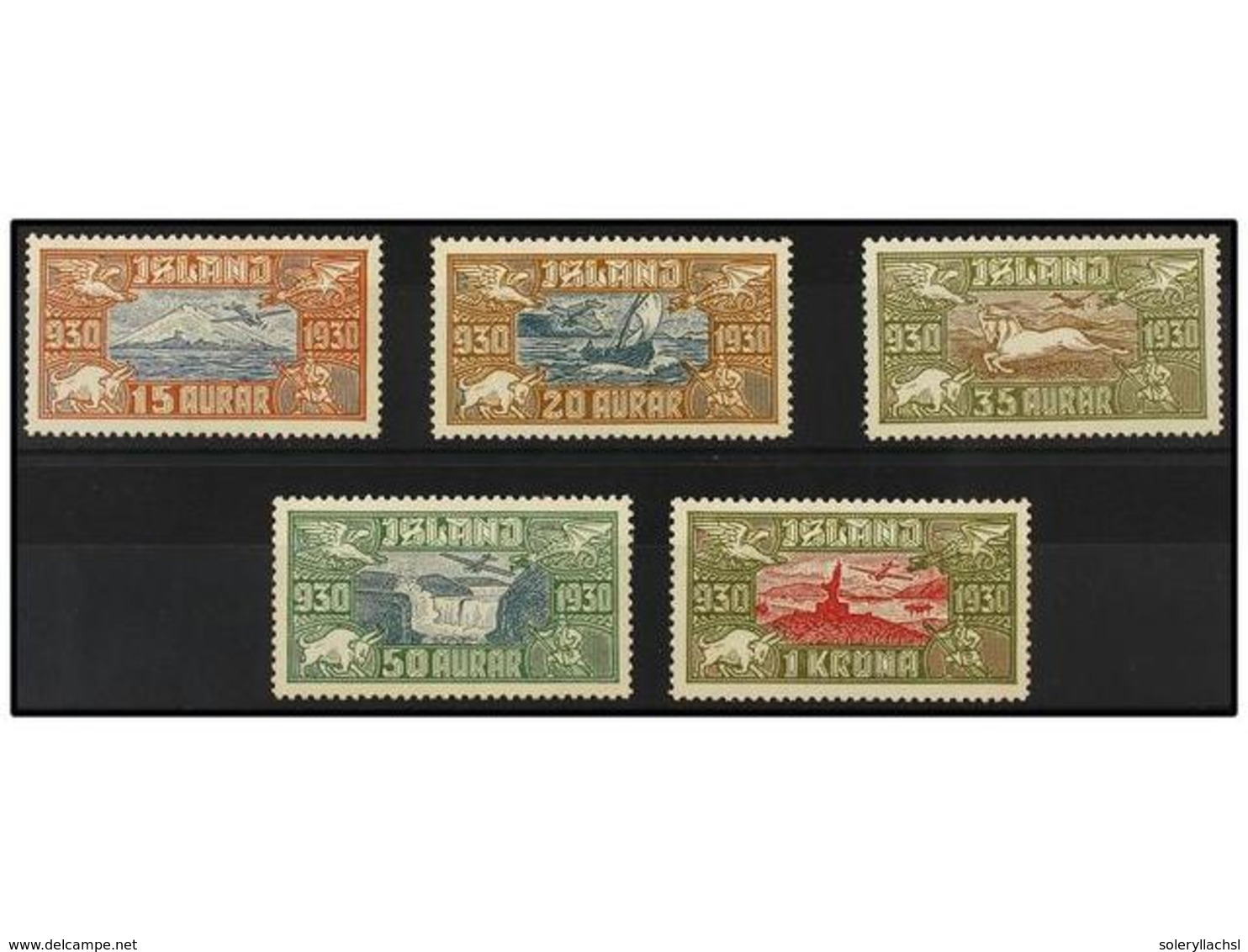 3472 * ISLANDIA. Yv.A-4/8. 1930. Complete Set. Light Hinged. Yvert.235?. - Sonstige & Ohne Zuordnung