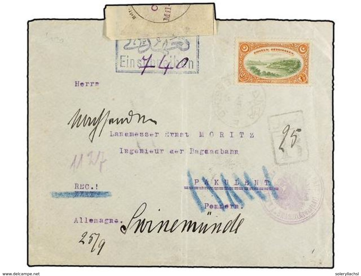 3485 IRAK. 1914. BAGDAD To GERMANY. Franked With Turkish <B>2 1/2 P.</B> Stamp. German Censor Mark And Label. - Other & Unclassified